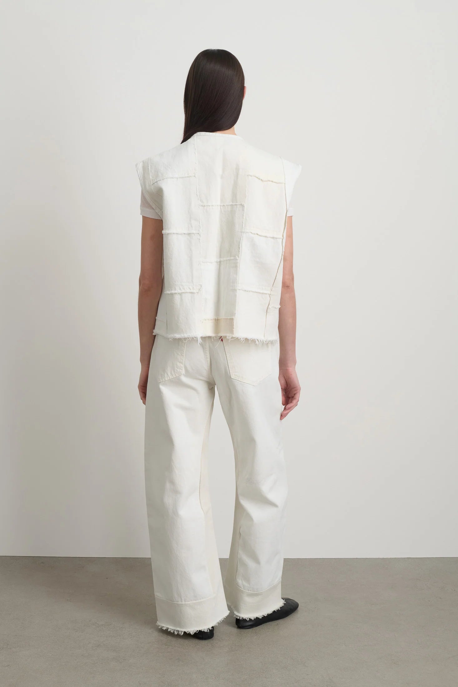 B Sides Reworked Madras Vest / Vintage White