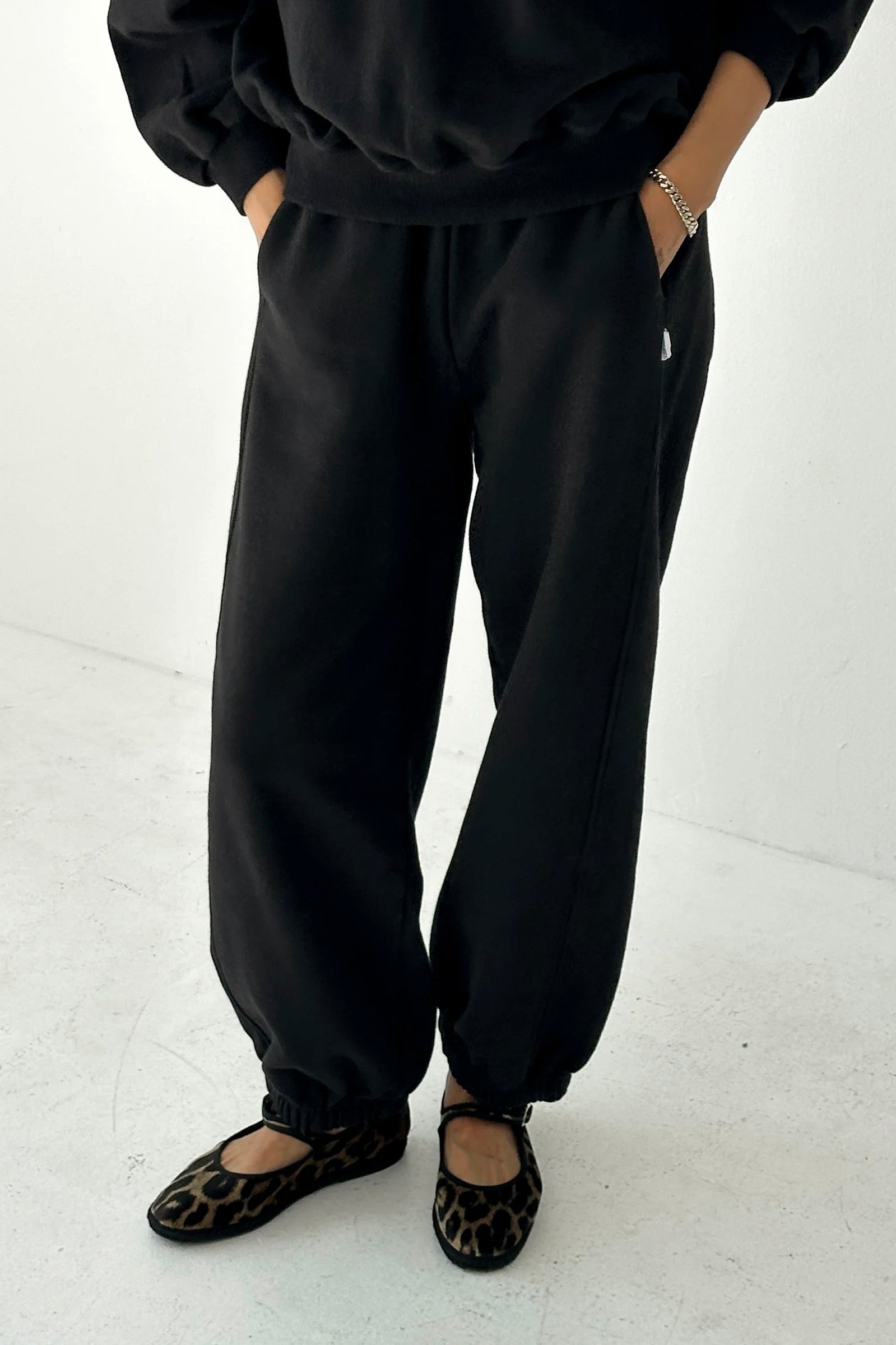 Le Bon Shoppe French Terry Balloon Pants / Black