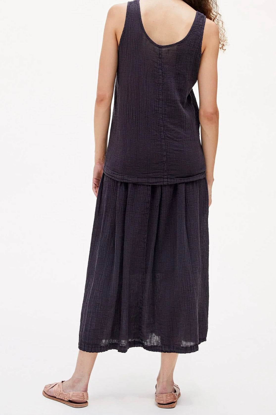 Black Crane Double Layered Skirt / Black