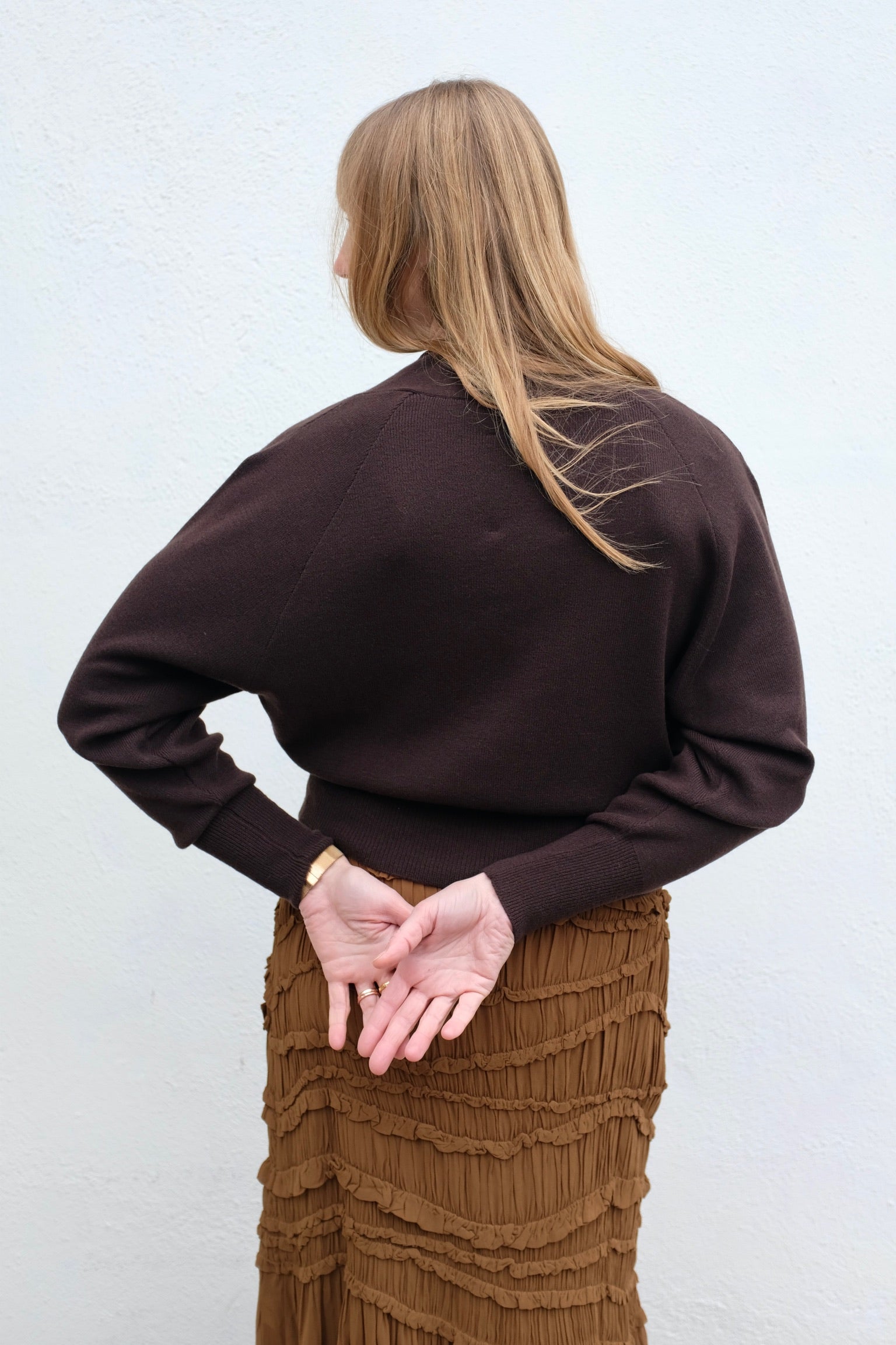Merino and Cashmere Cardigan / Brown