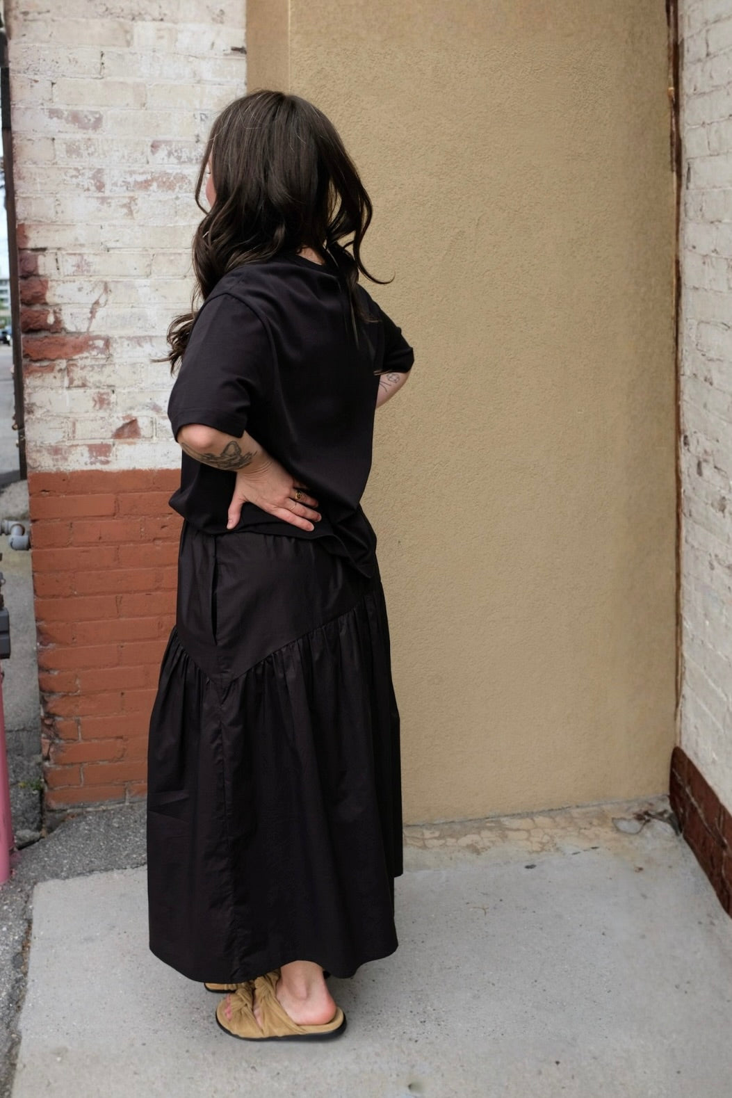 Field Skirt / Black Poplin