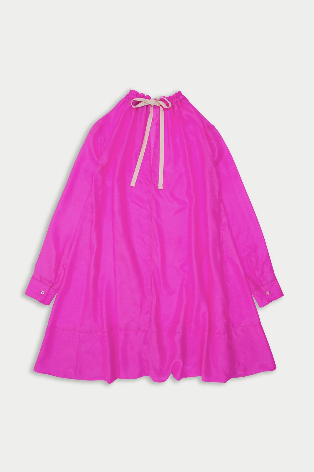 La Fetiche Jill Loose Fit Habotai Dress / Neon Pink