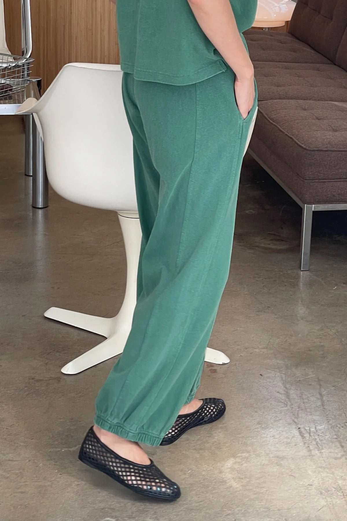 Le Bon Shoppe Cotton Jersey Balloon Pant / Basil
