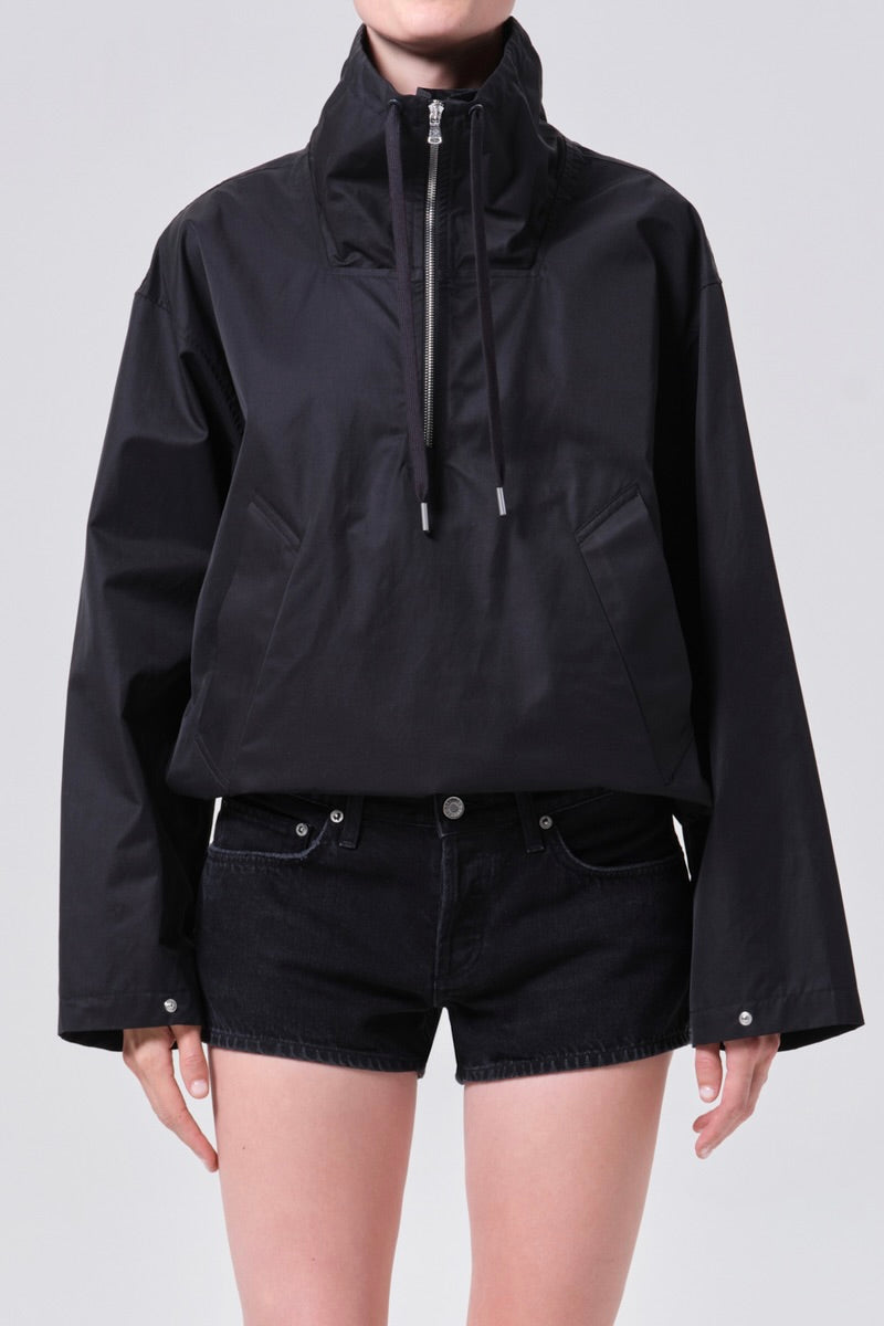 Agolde Lydia Nylon Popover Anorak / Black