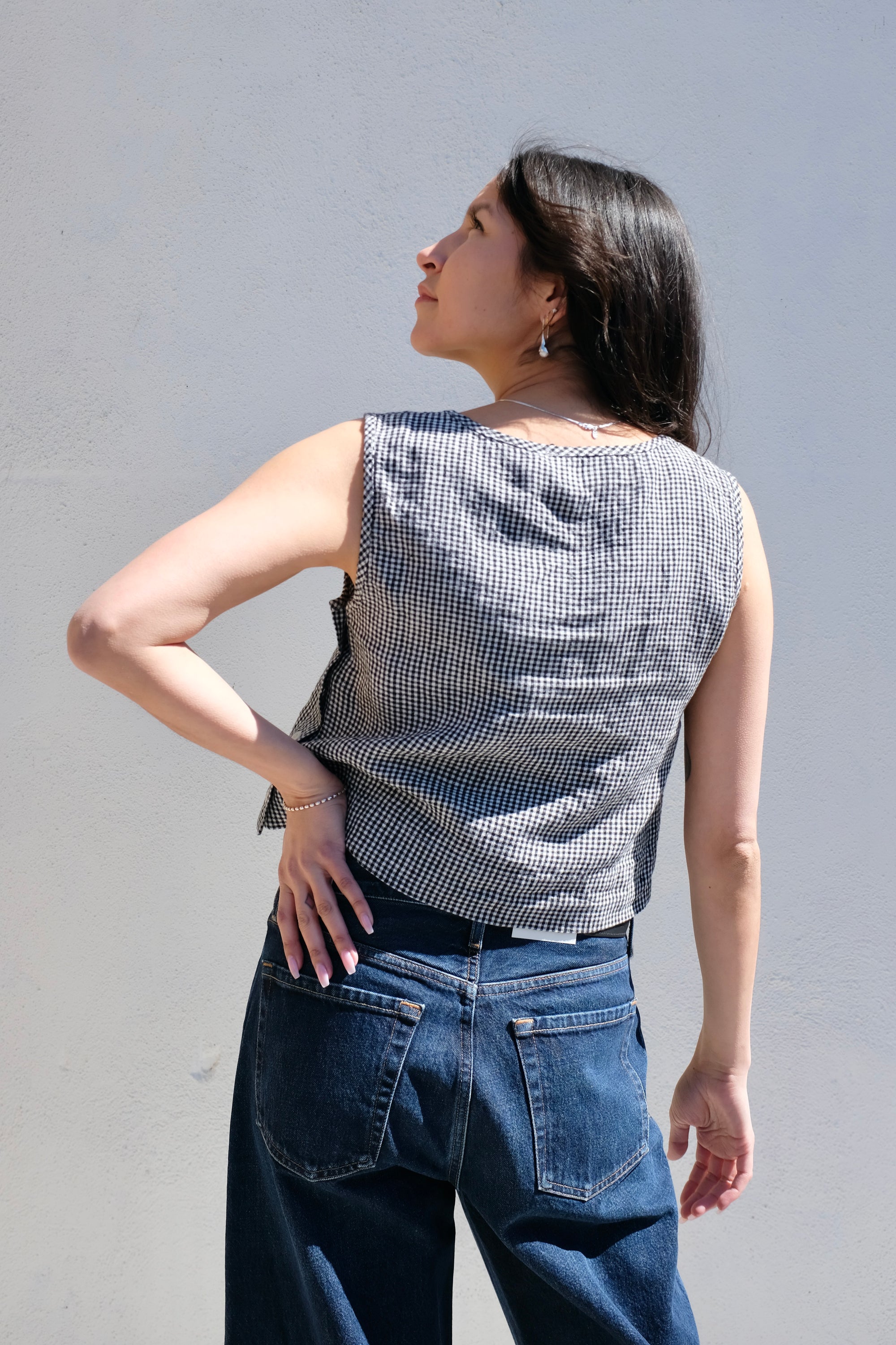 Gillian Stevens Eva Top / Gingham Noir