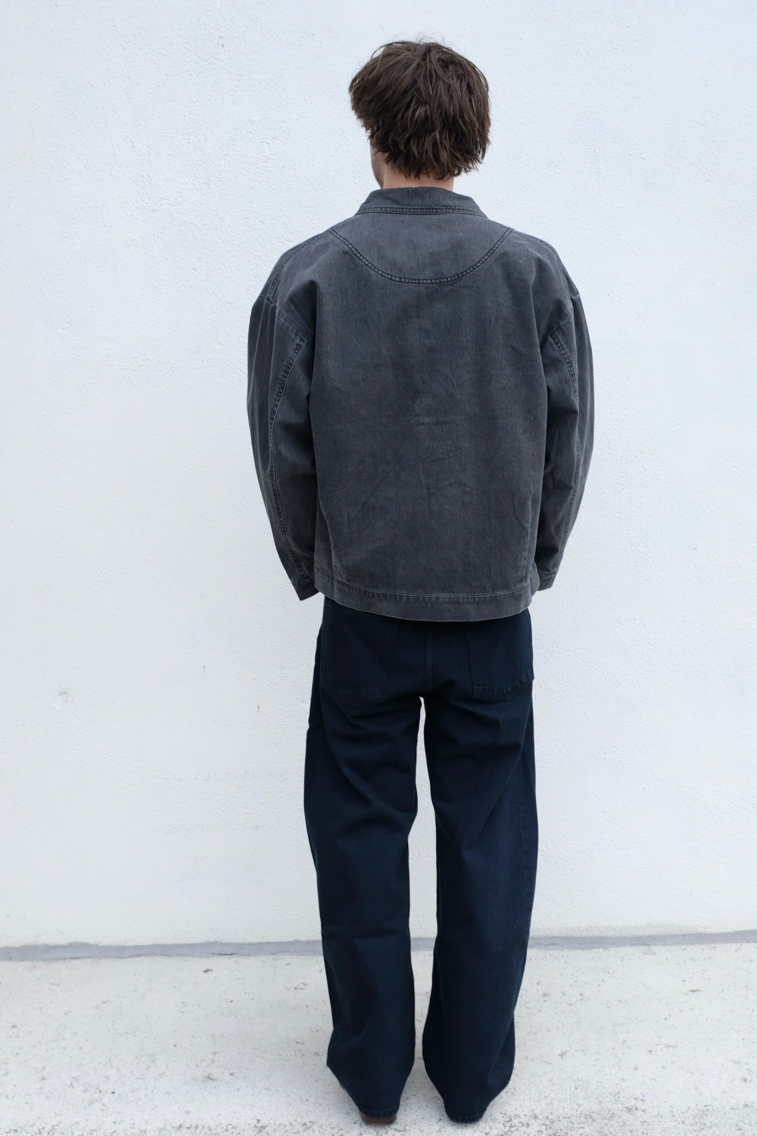 7115 by Szeki Signature Panel Pockets Jacket / Washed Black