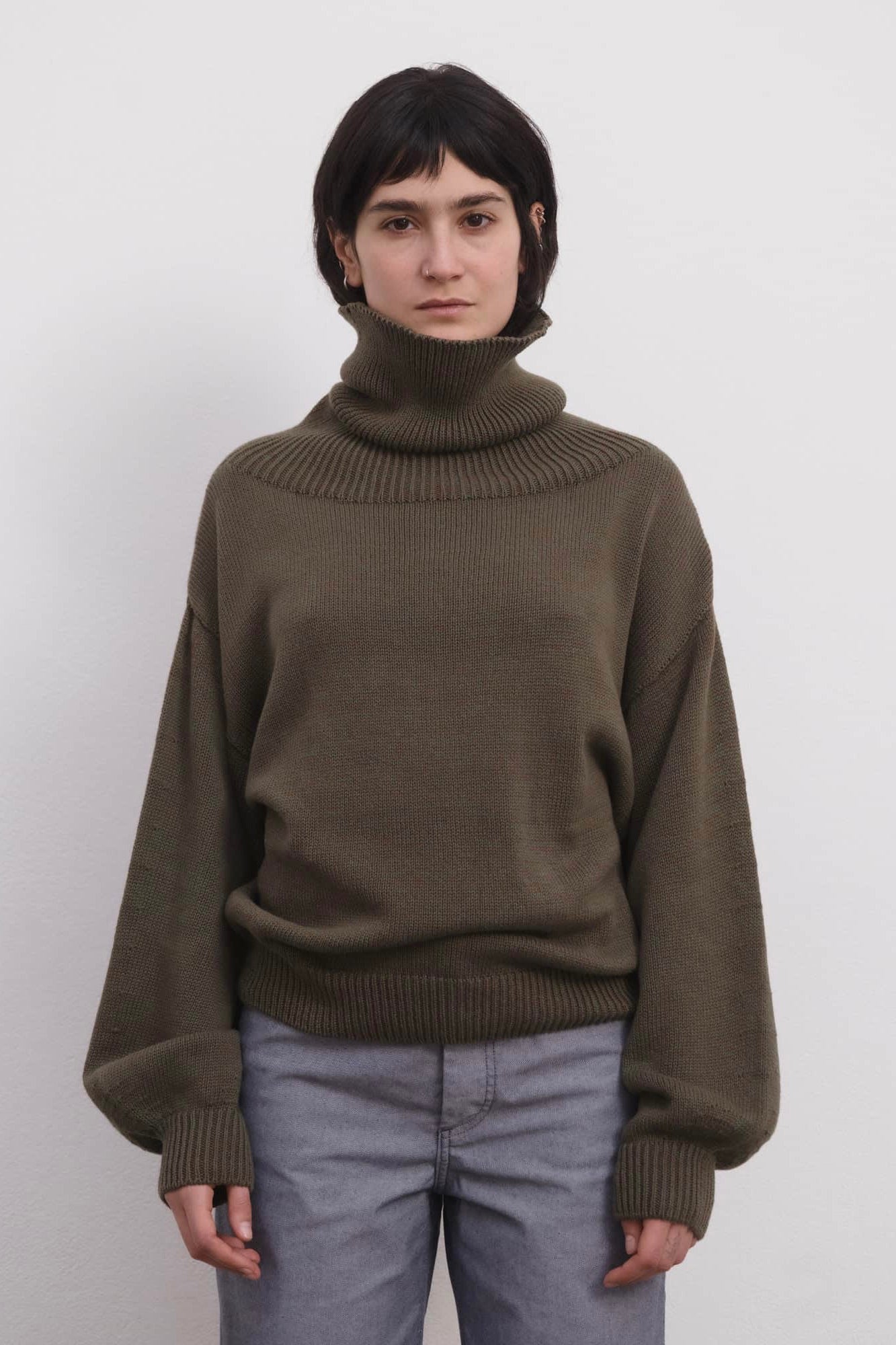 Baserange Calla Turtleneck / Green+Brown Mélange