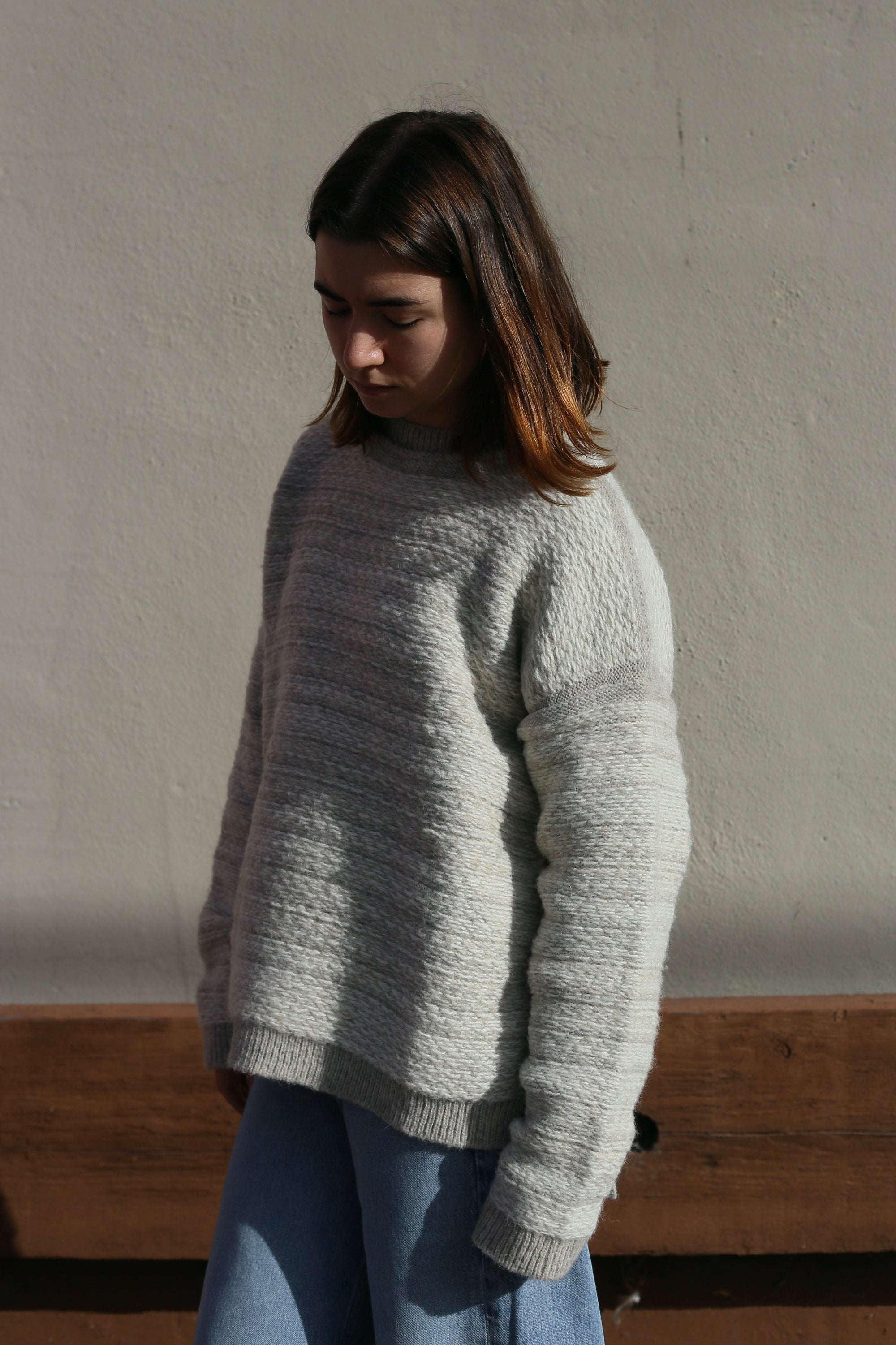 Lauren Manoogian Jacquard Crewneck / Pebble + Ivory