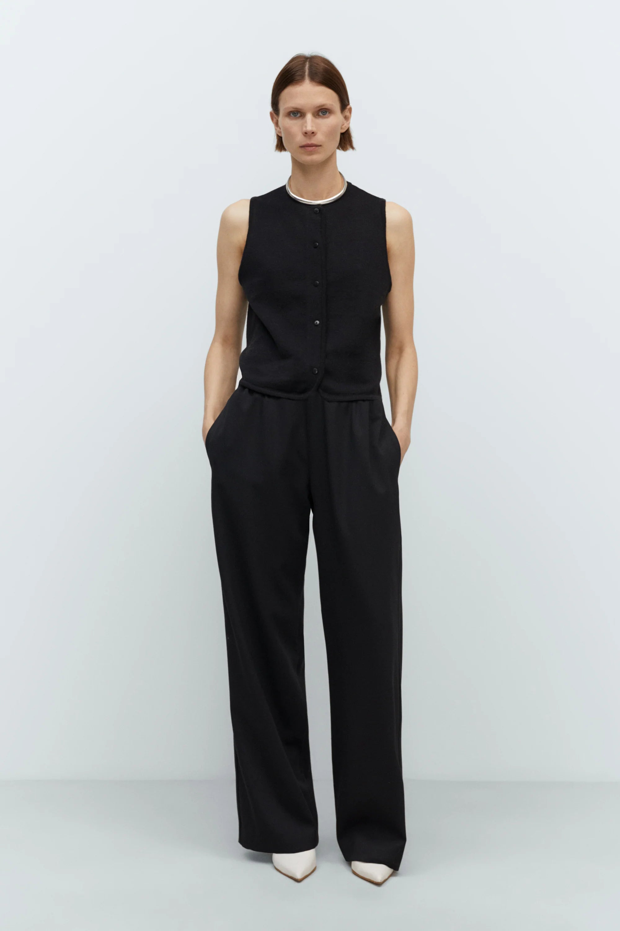 Cordera Merino Wool Waistcoat / Black
