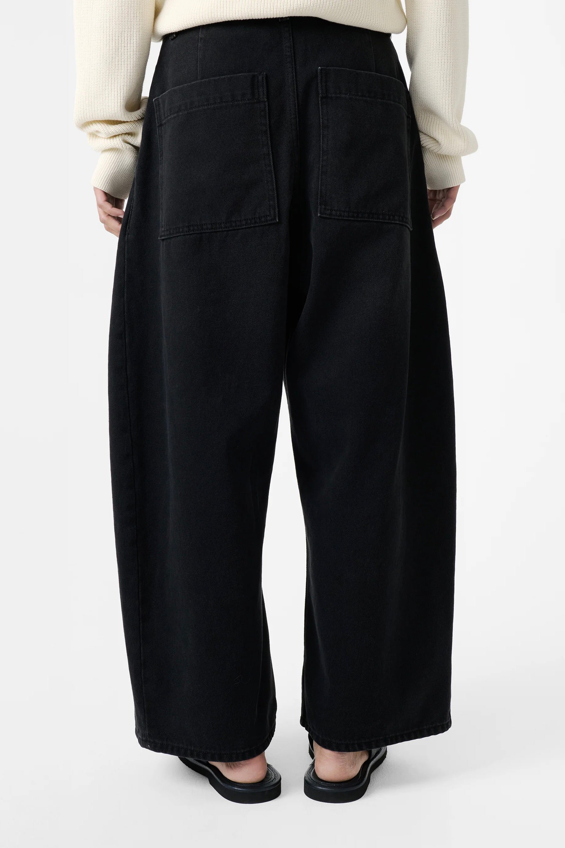 Studio Nicholson Chalco Wide Crop Denim Pant / Washed Black