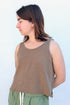 Sophie 100% Hemp Cropped Tank / Coyote