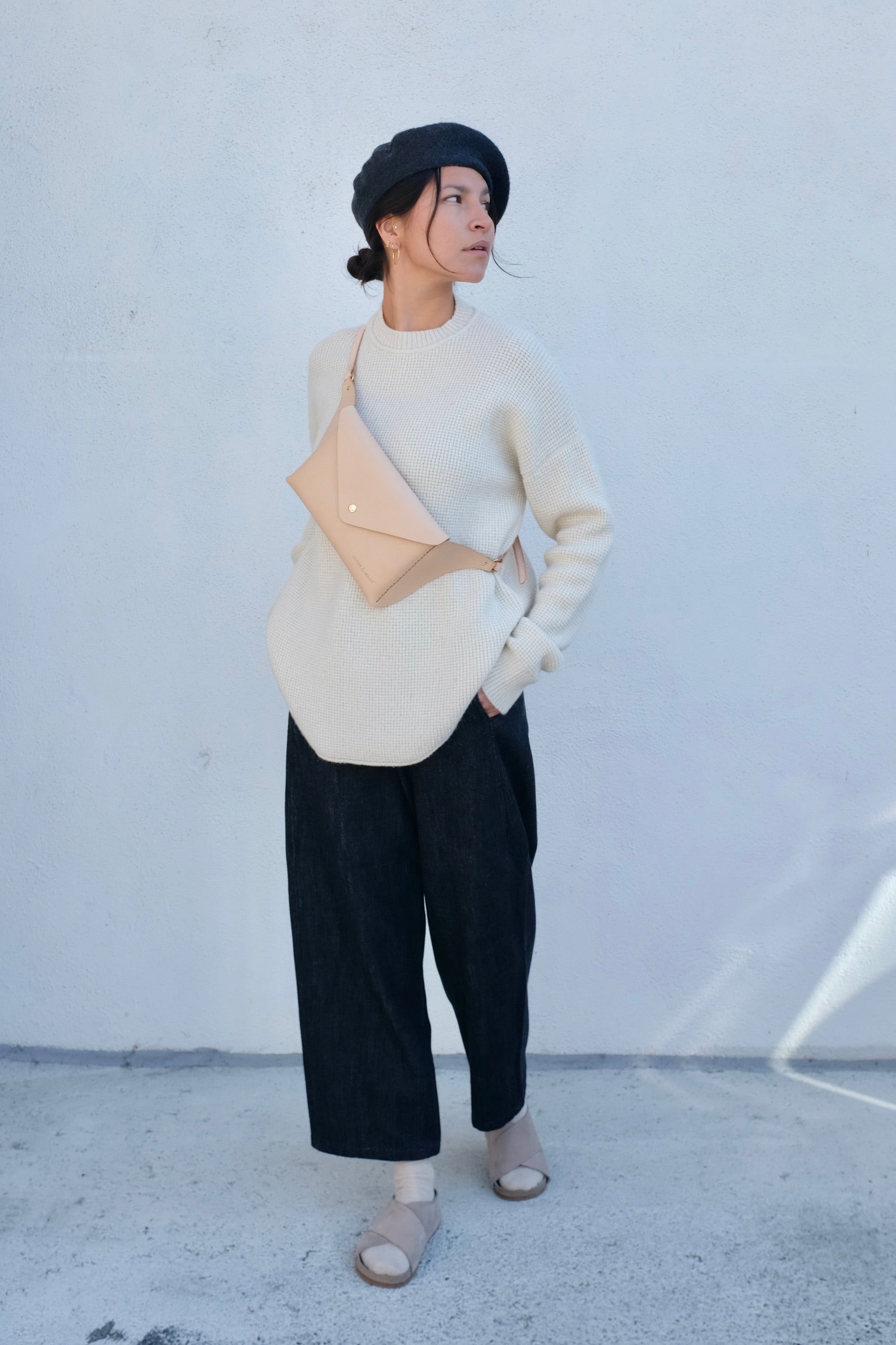 Lauren Manoogian Waffle Crewneck / Vanilla