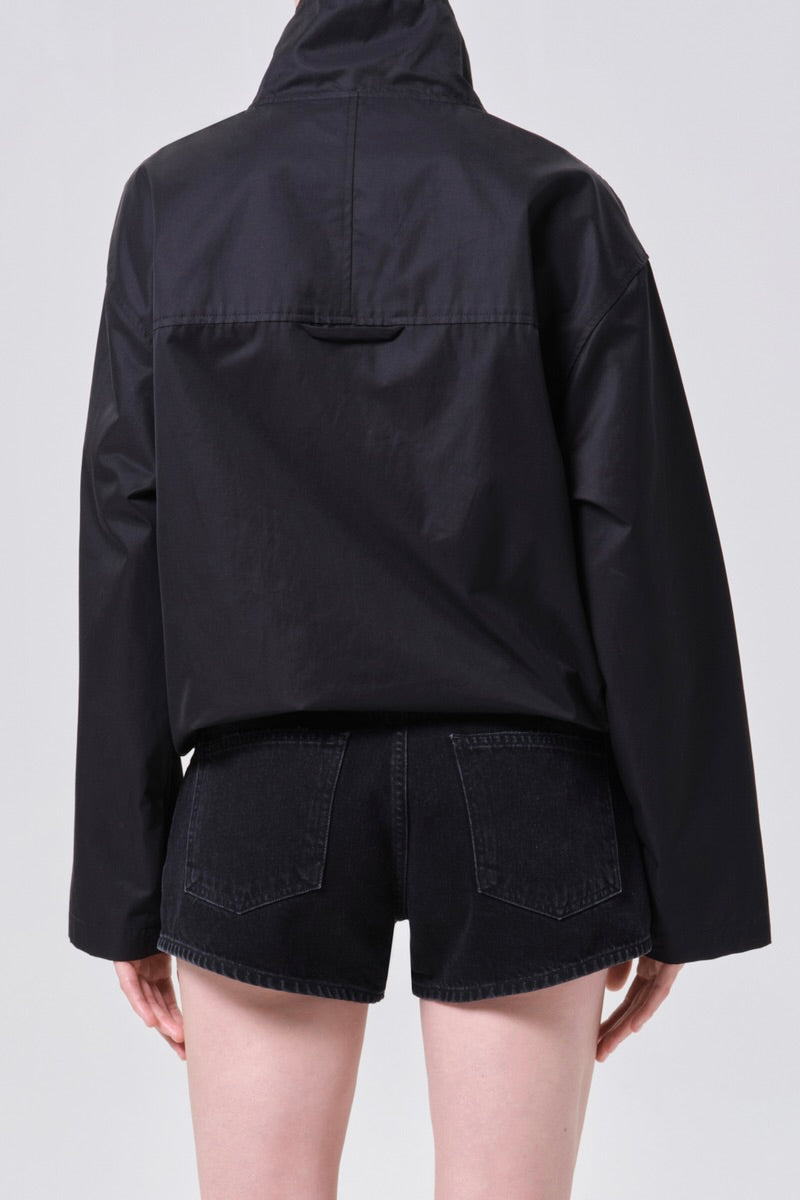 Agolde Lydia Nylon Popover Anorak / Black