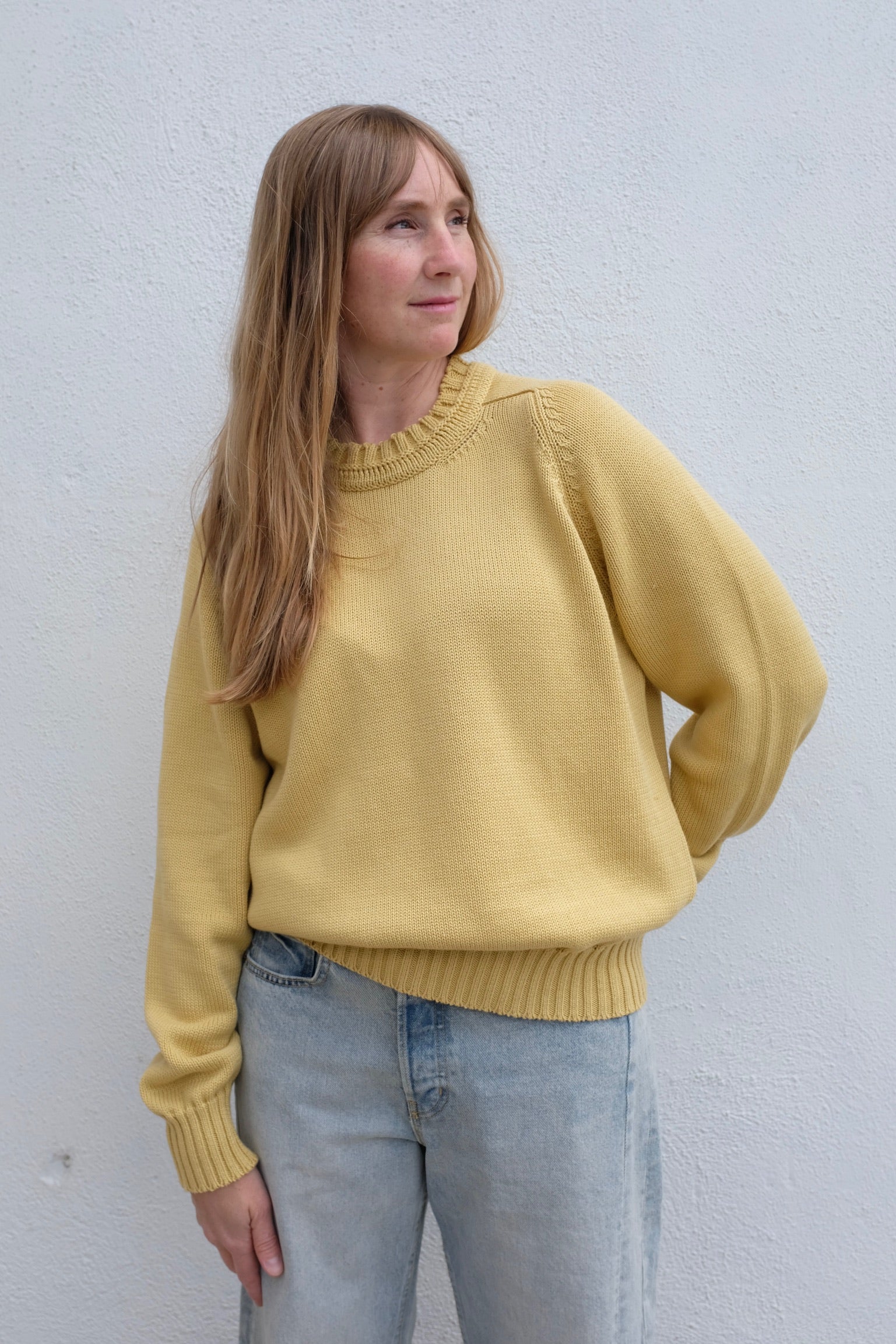 Bsides Basket Weave Crewneck / Marigold