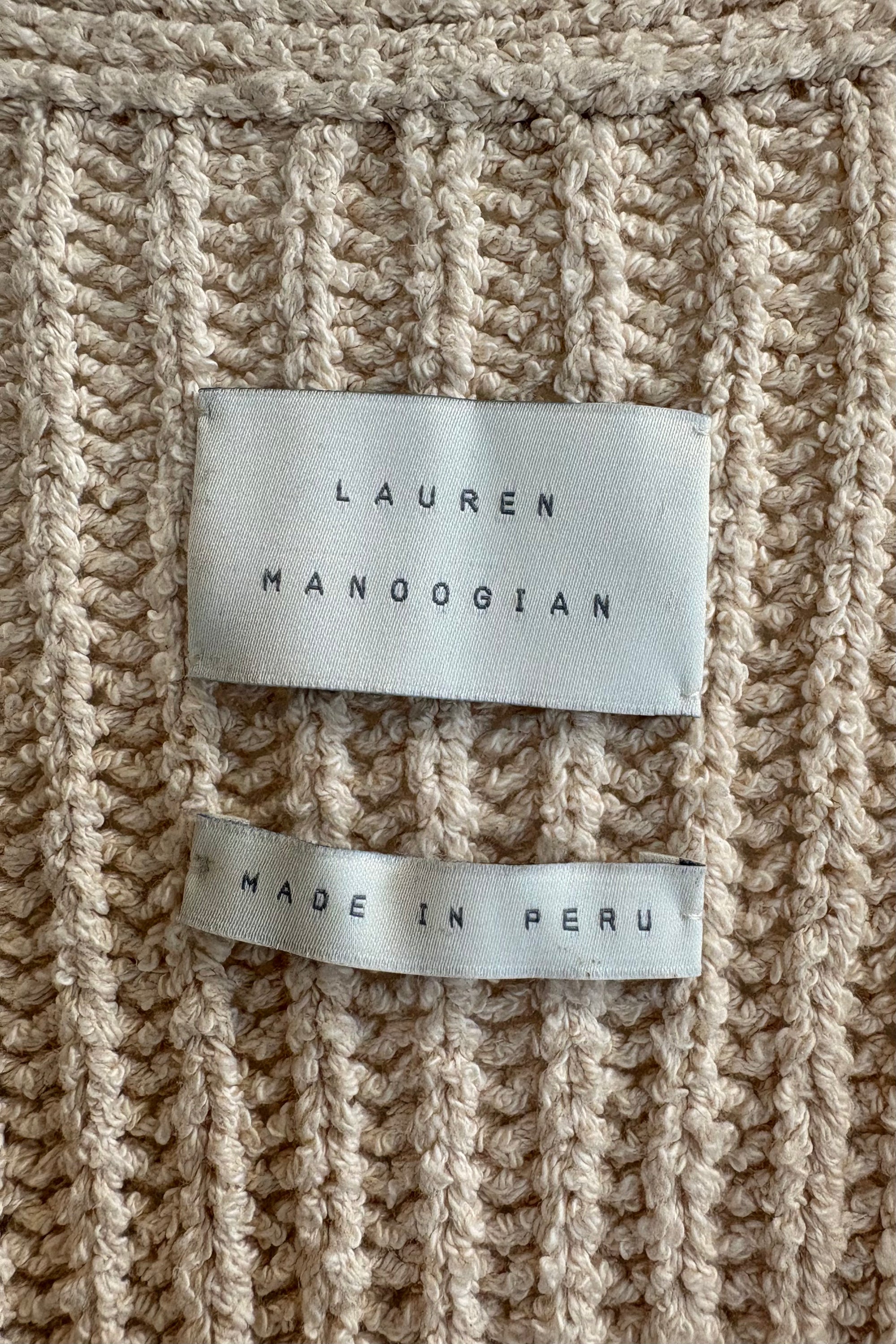 Pre-Loved / Lauren Manoogian Pima Cotton Cardigan / Cream / Size 2