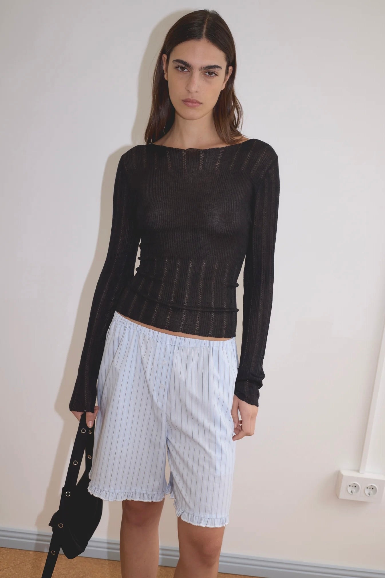 Deiji Open Work Longsleeve / Black