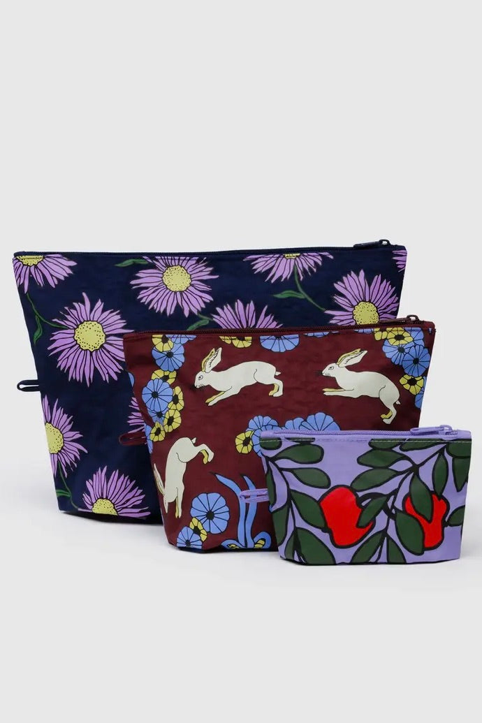 Baggu Go Pouch Set / Night Orchard