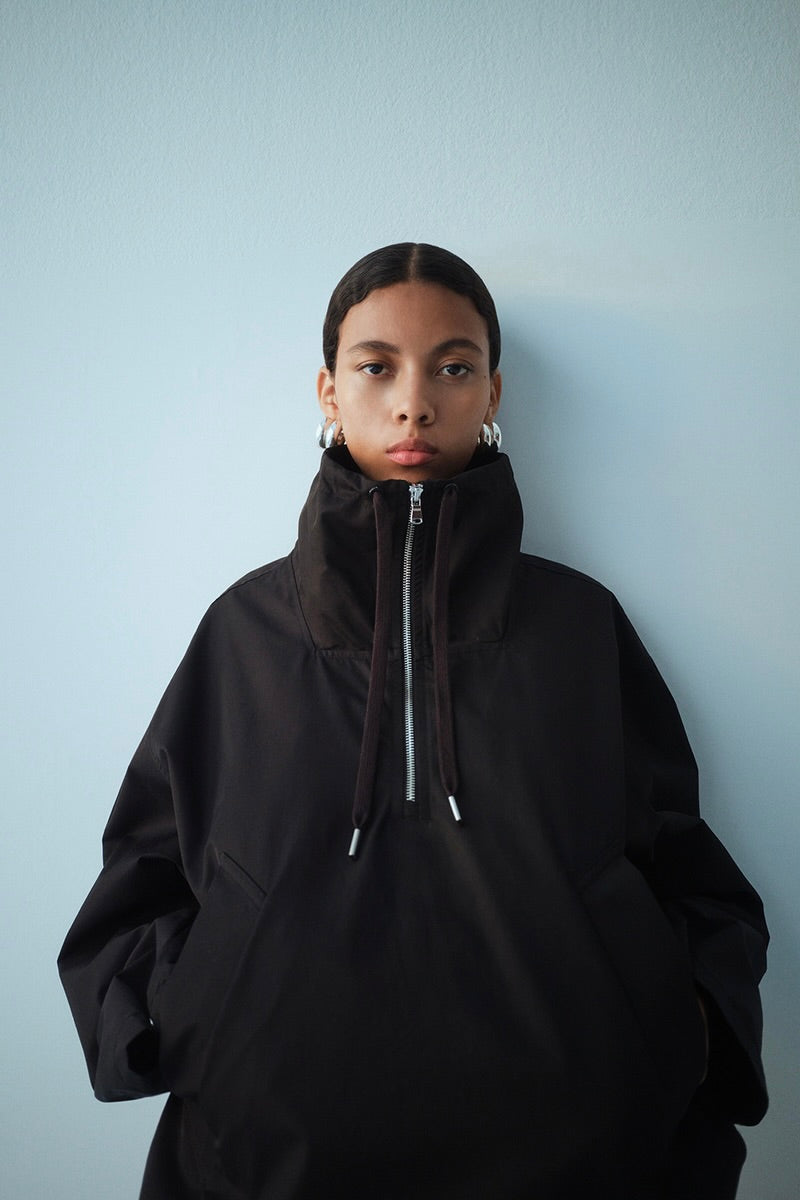 Agolde Lydia Nylon Popover Anorak / Black