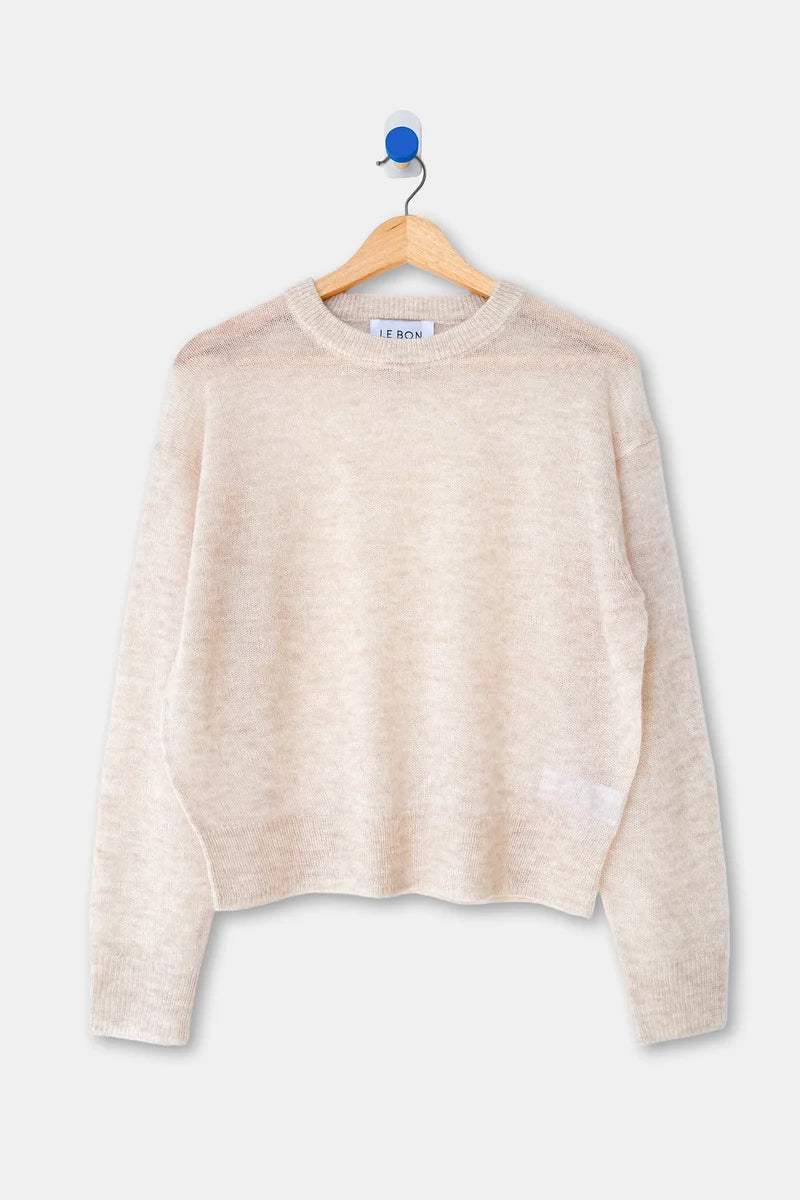 Le Bon Shoppe Cecile Crewneck Mohair Sweater / Oatmeal