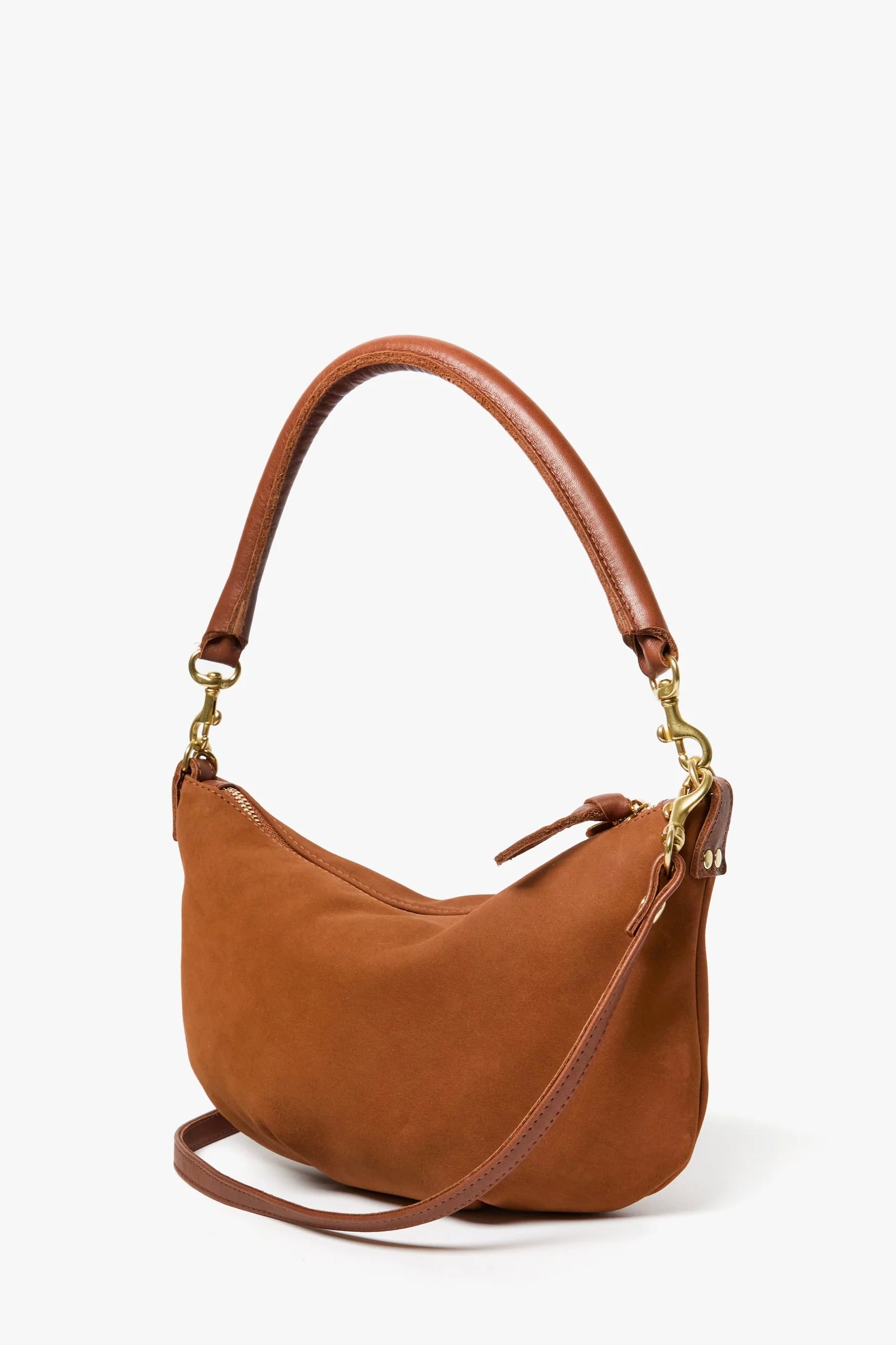 Clare V. Petit Moyen Messenger / Hazelnut Smooth Nubuck