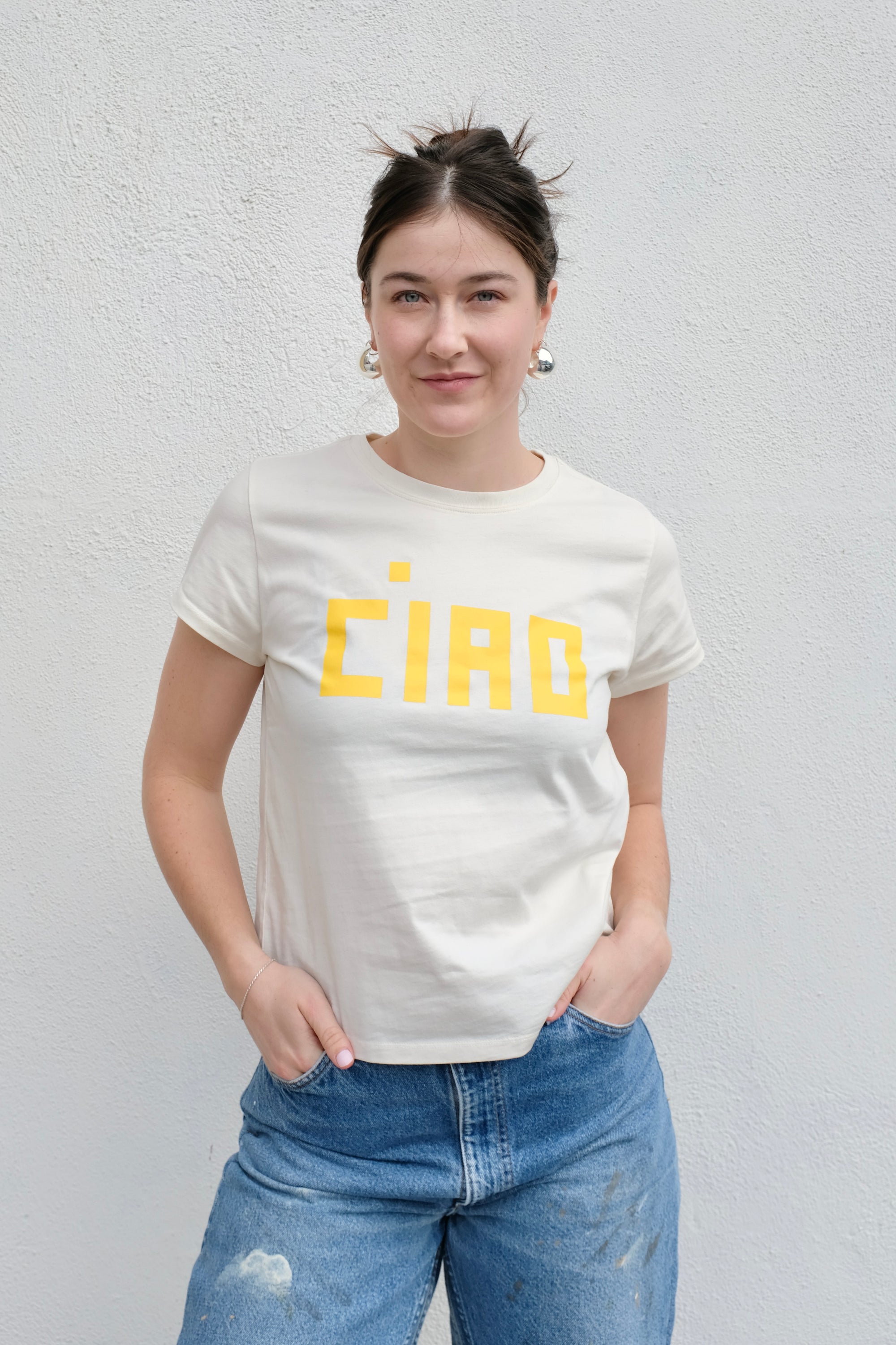 Clare V. Classic Tee / Cream + Marigold CIAO