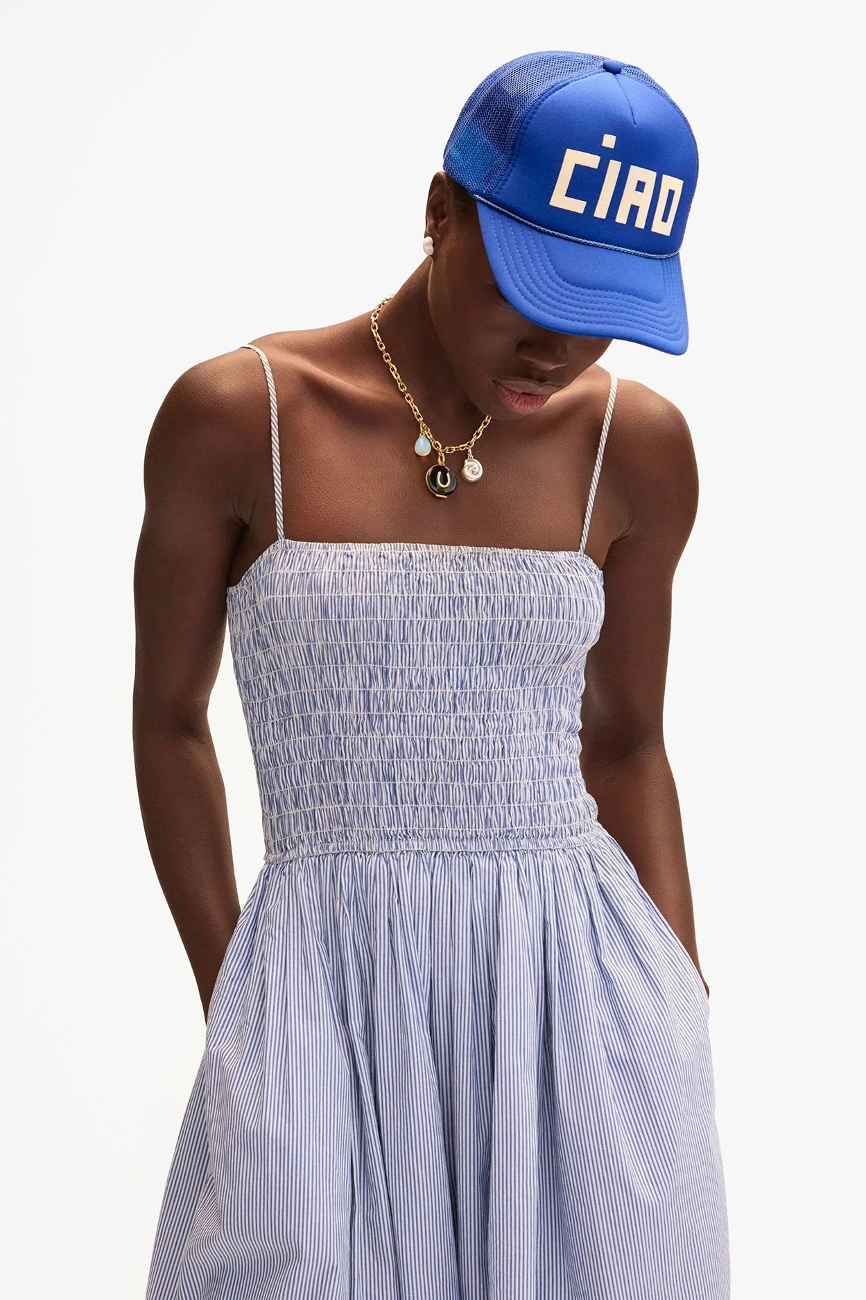 Clare V. Trucker Hat / Ciao Cobalt 