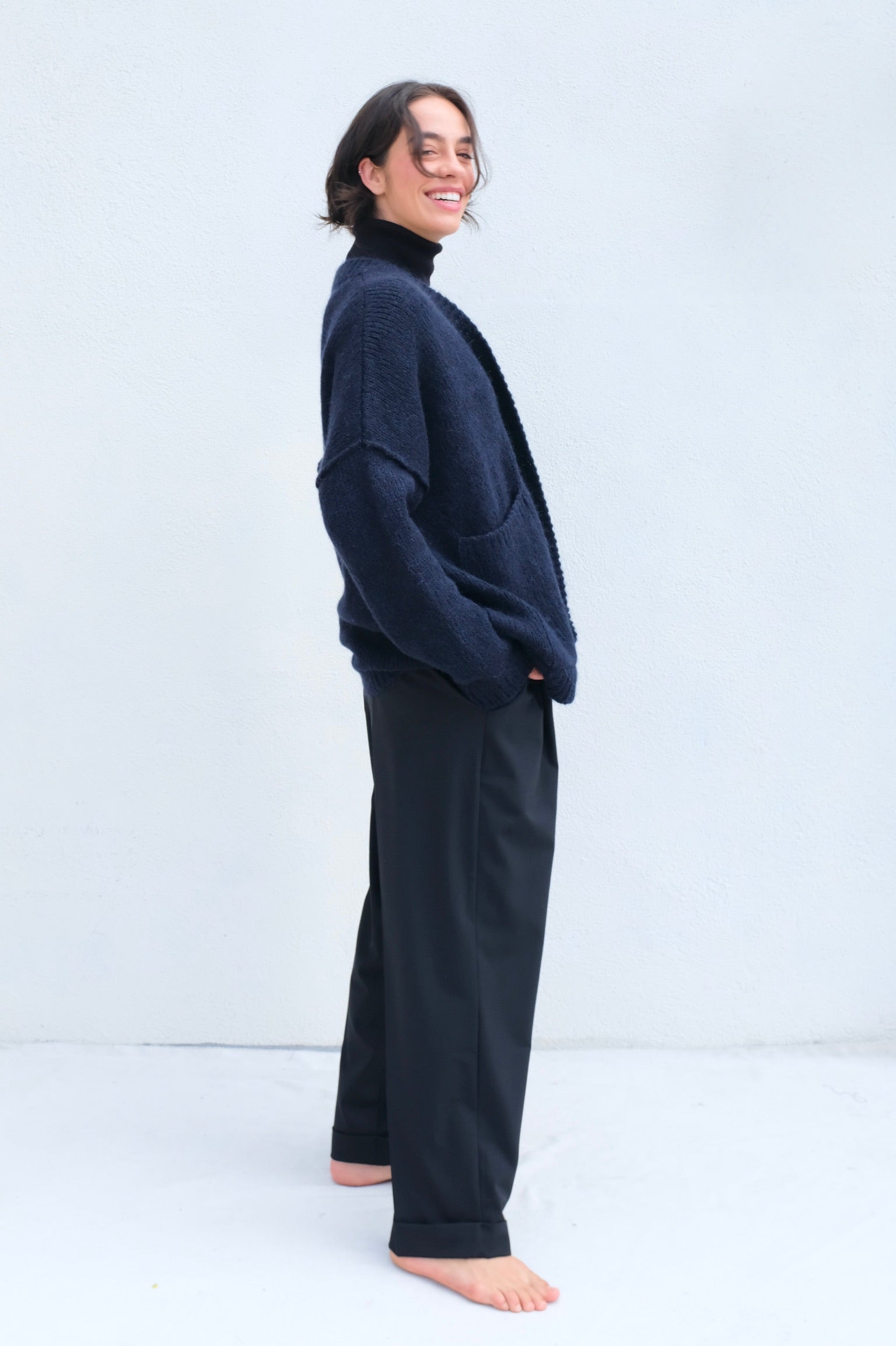 CORDERA Baby Alpaca Cardigan / Navy