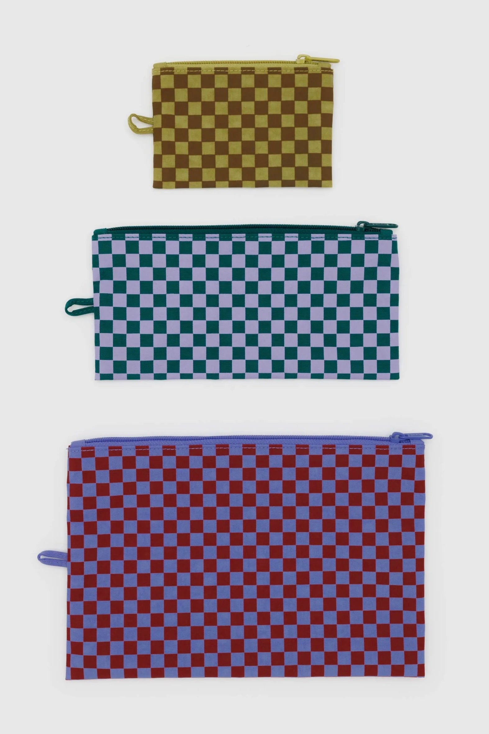 Baggu Flat Pouch Set / Jewel Checks