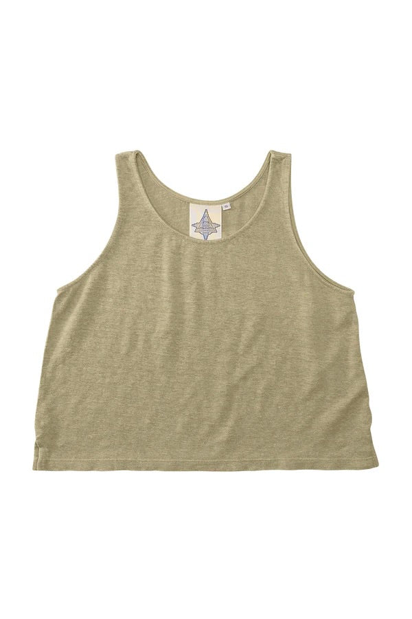 Jungmaven Sophie 100% Hemp Cropped Tank / Desert Khaki