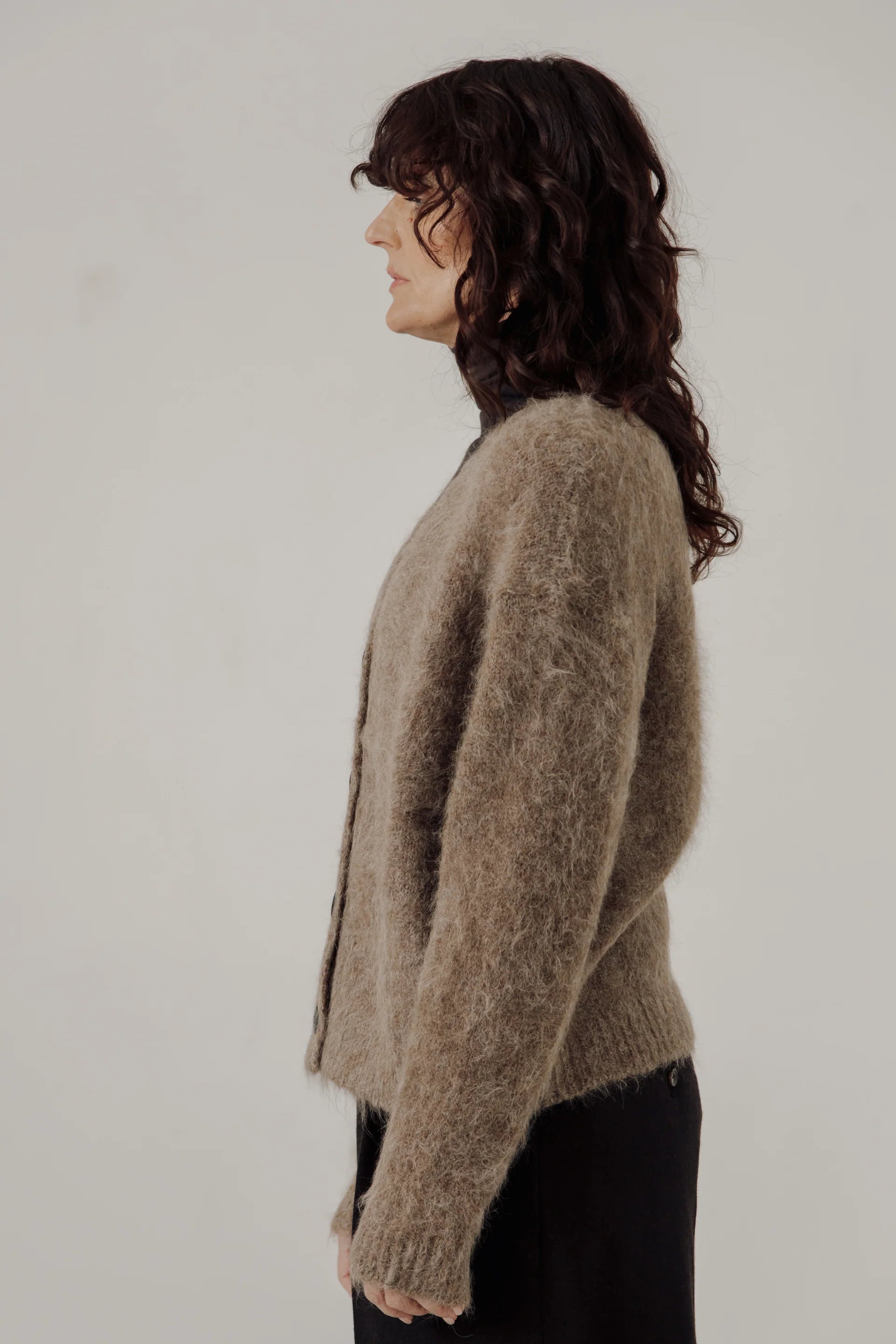Bare Knitwear Suri Alpaca Cardigan / Taupe