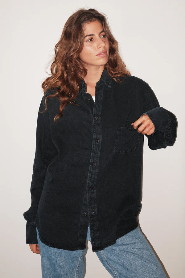 Jungmaven Summer Denim Catalina Shirt / Black Indigo