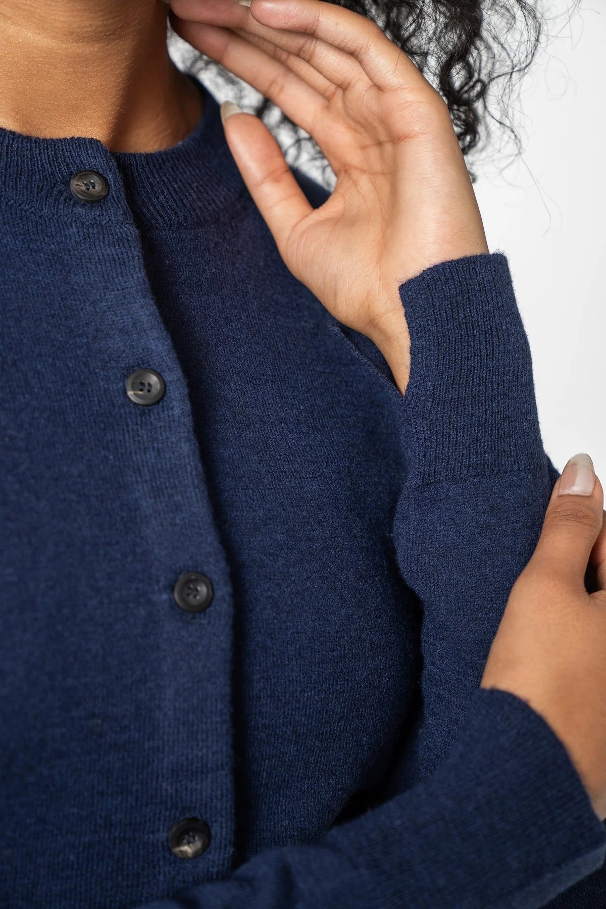 Dinadi Merino Cardigan / Space Blue