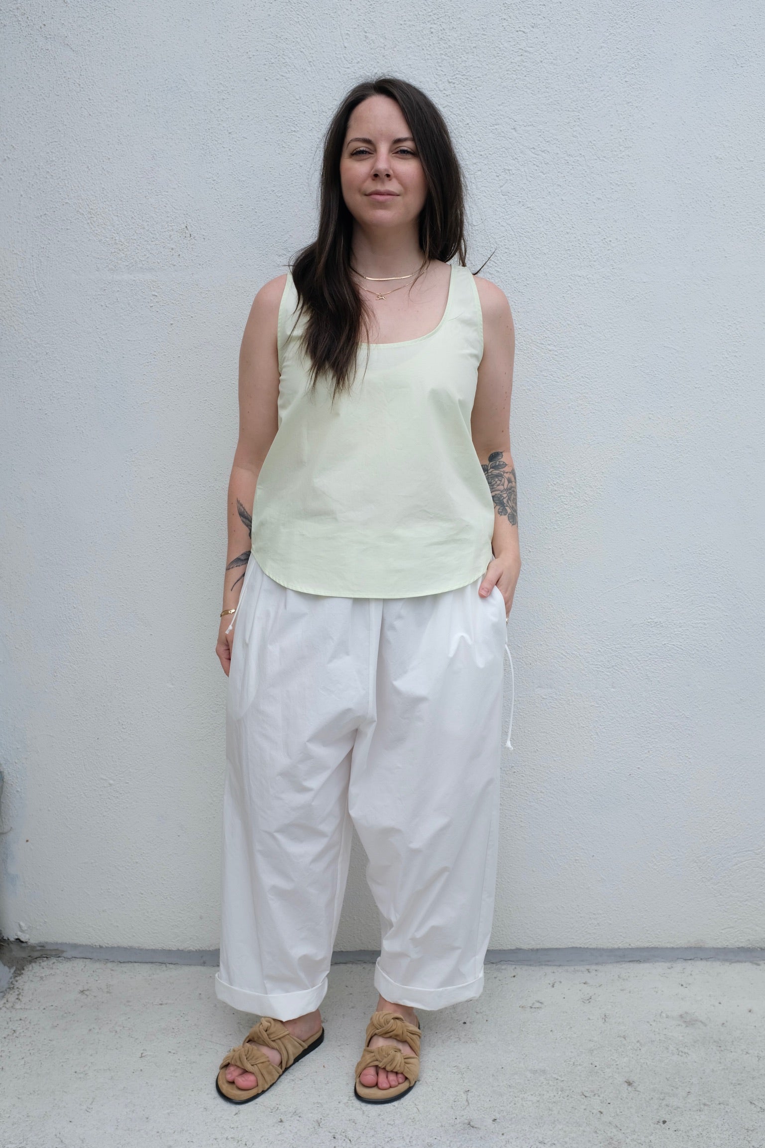 Modern Weaving Poplin Tank Top / Mint