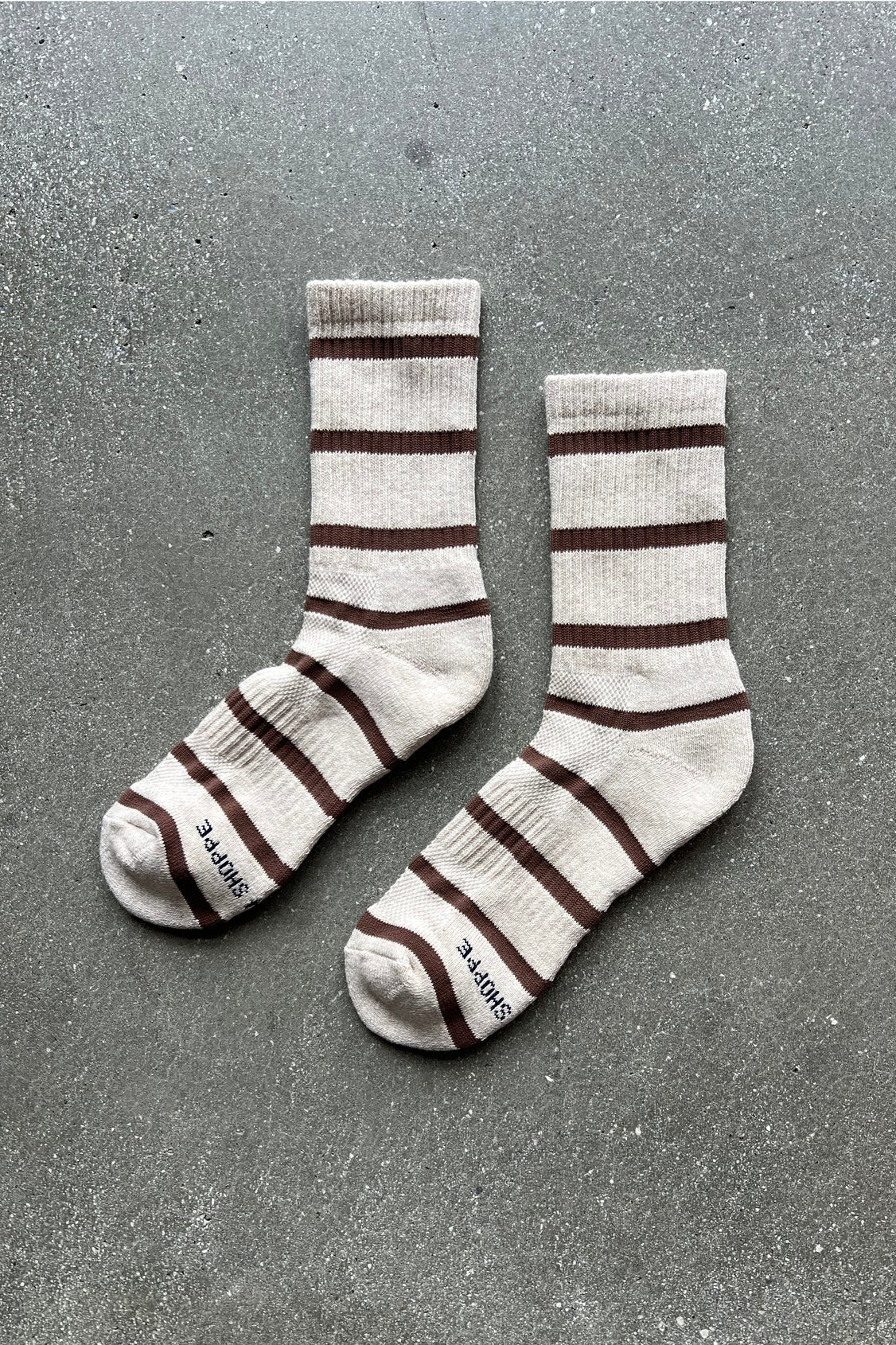 Le Bon Shoppe Striped Boyfriend Socks / Flax Stripe