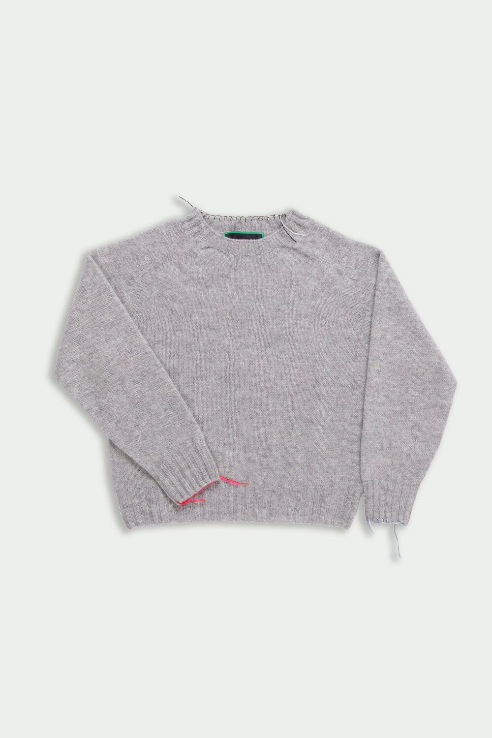 La Fetiche Joy Crewneck Shetland Sweater / Light Grey