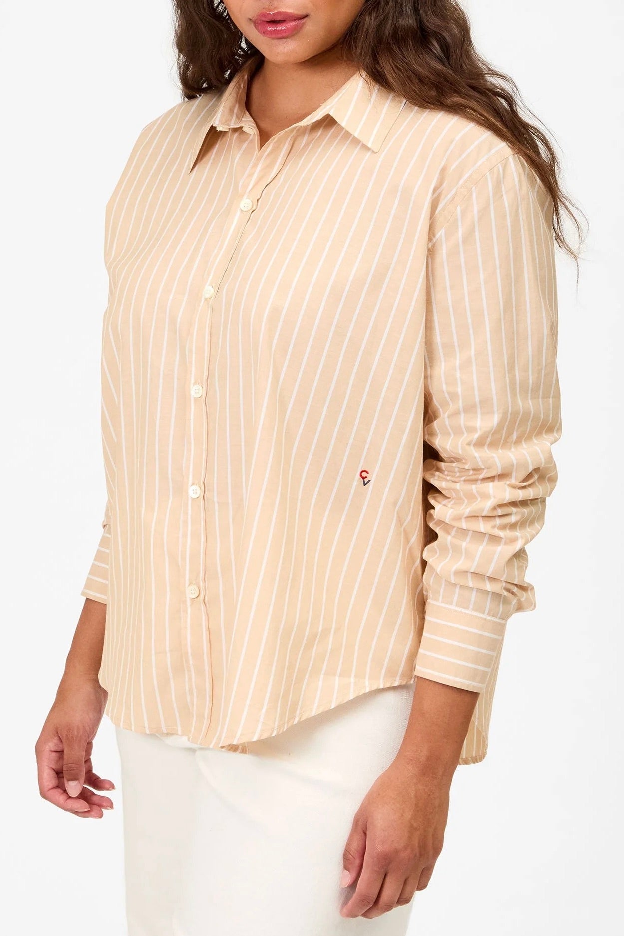 Clare V. Suzette Shirt / Sand + Cream