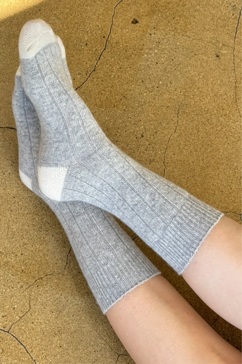 le bon shoppe Classic Cashmere Socks / Grey melange