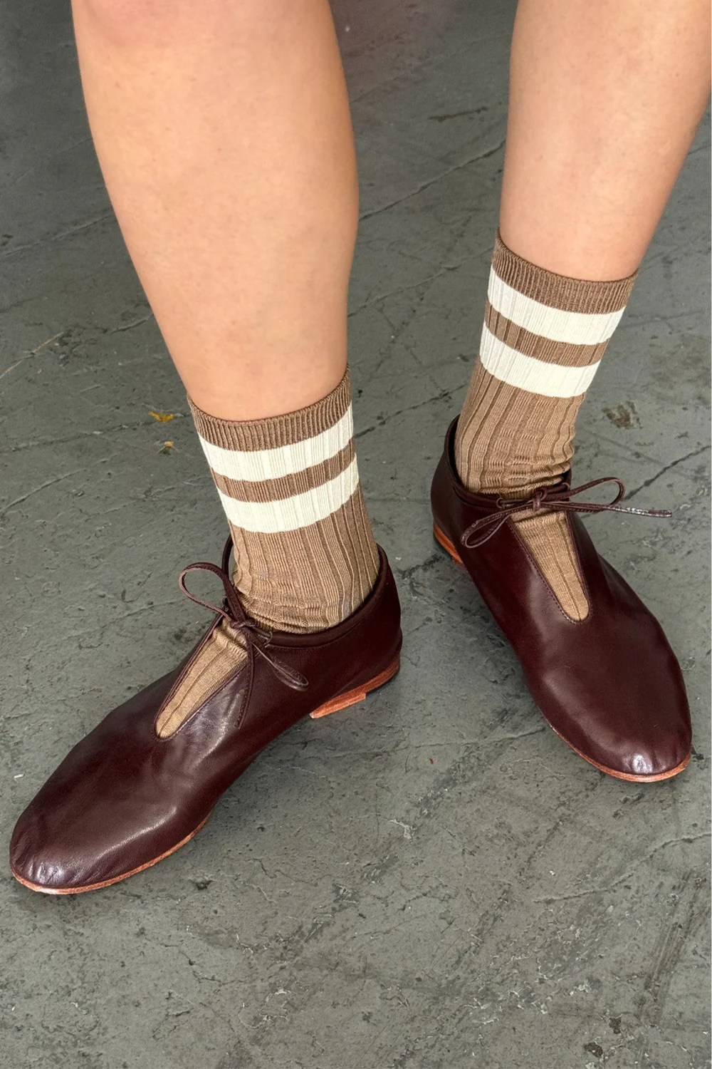 Le Bon Shoppe Her Varsity Socks / Toffee