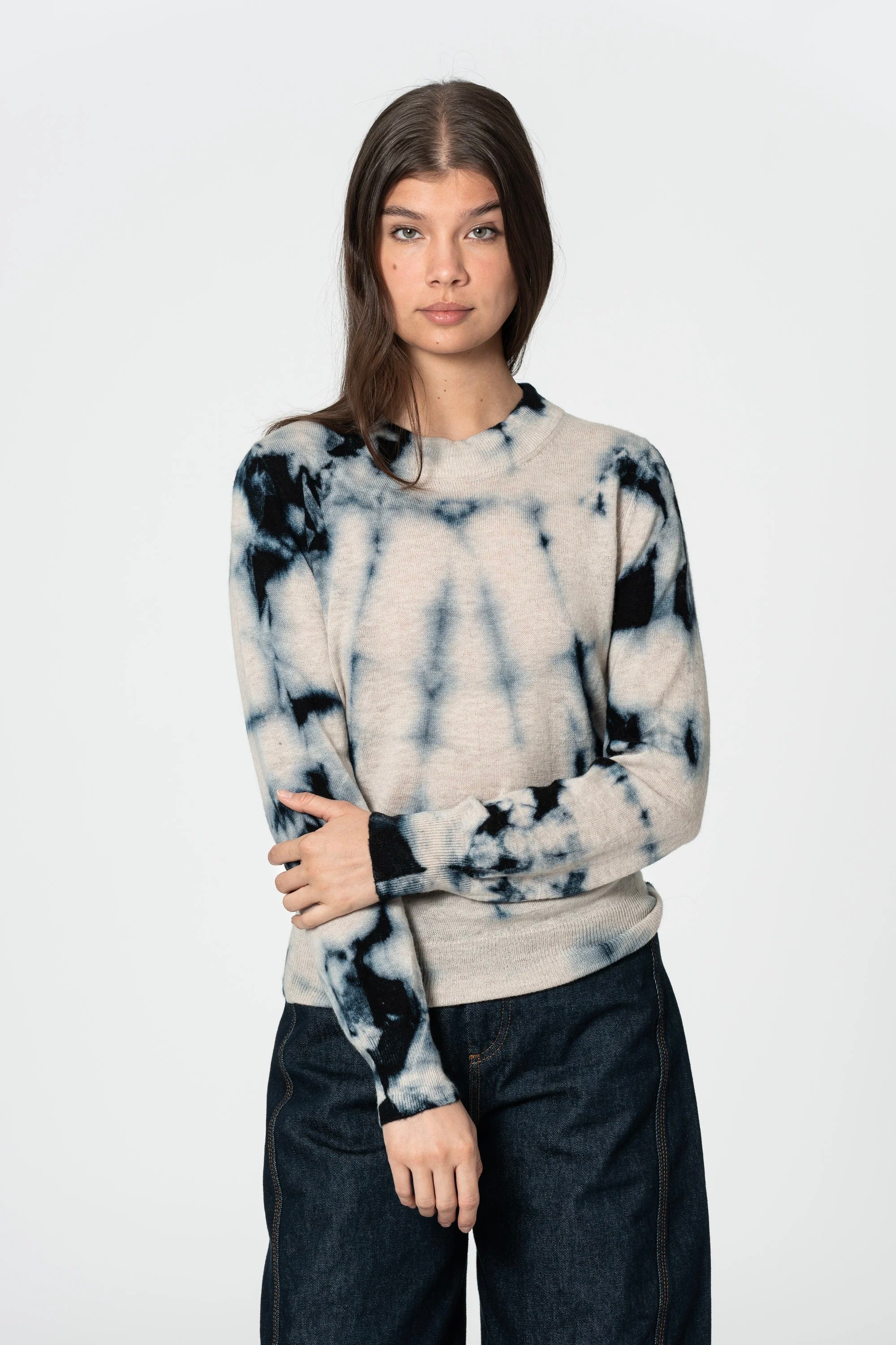 Dinadi Merino Shibori Sweater / Space Blue