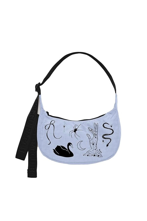 Baggu Small Nylon Crescent Bag / Embroidered Ballet Icons