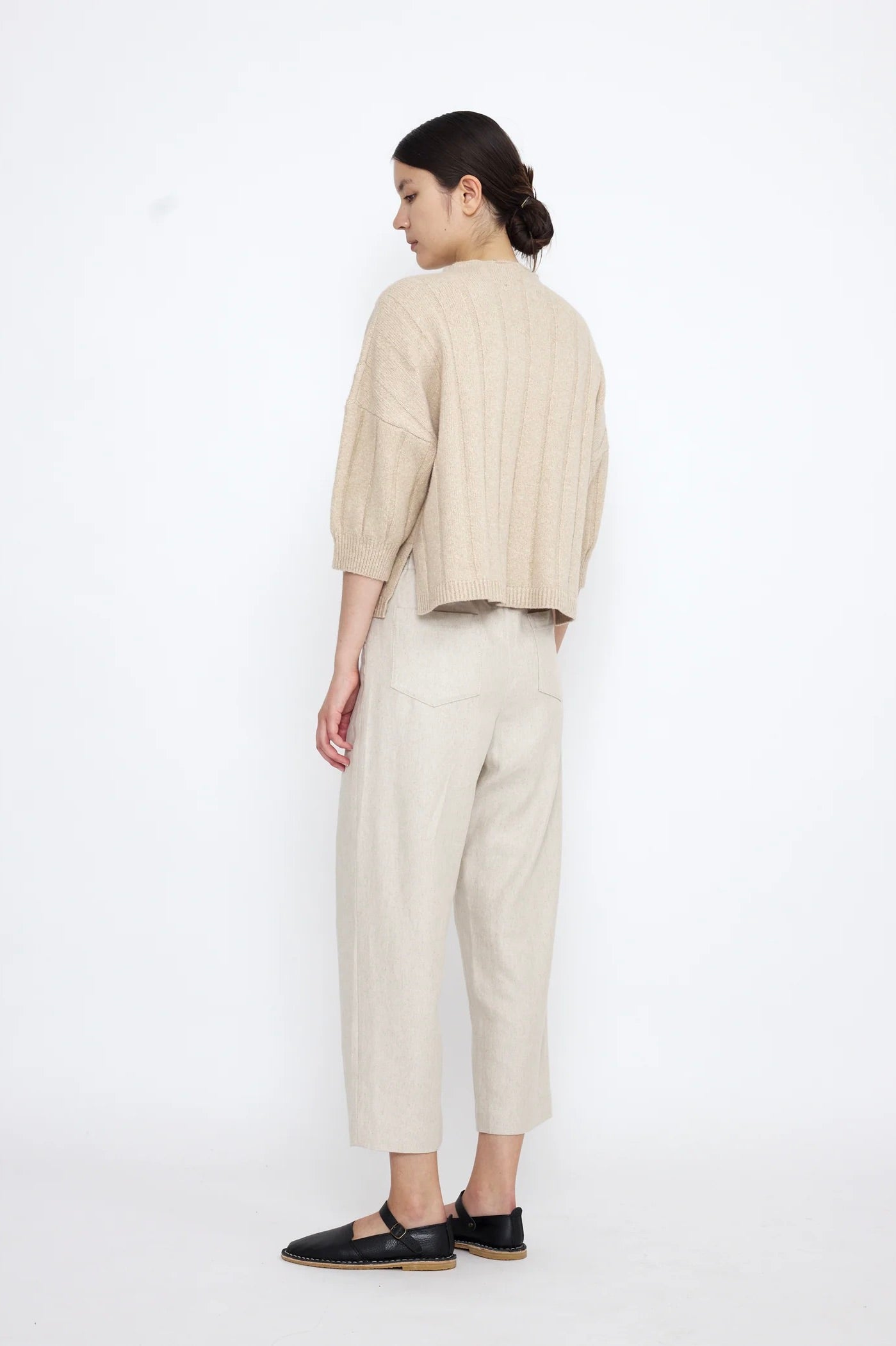 7115 by Szeki Mid-Poet Mockneck Sweater / Wheat