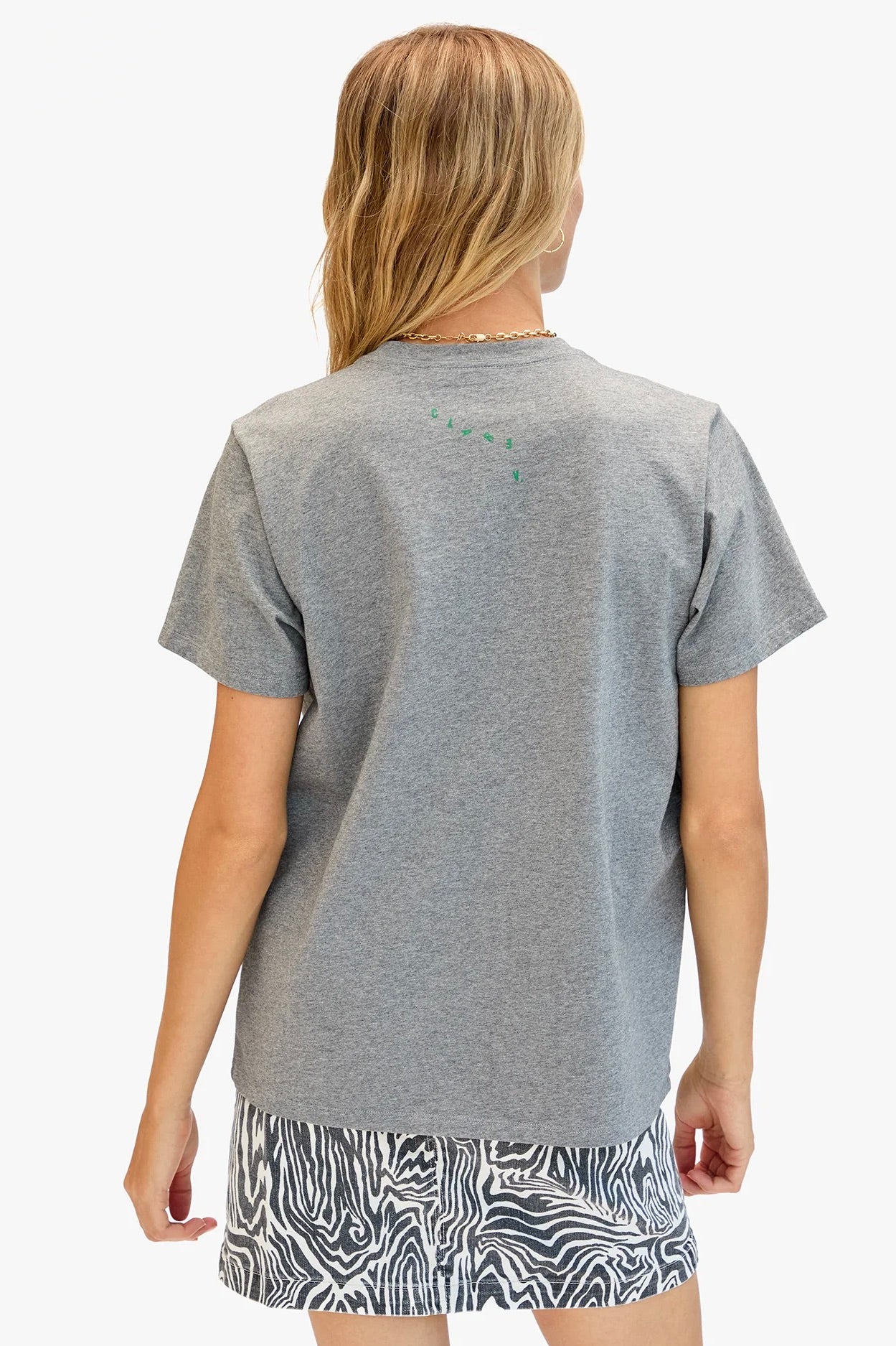 Clare V. Original Tee / Green Apple & Cream Snake