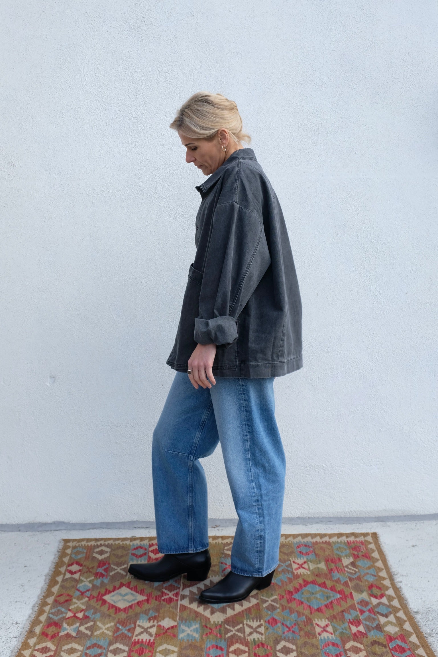 Signature Panel Pockets Jacket / Washed Black