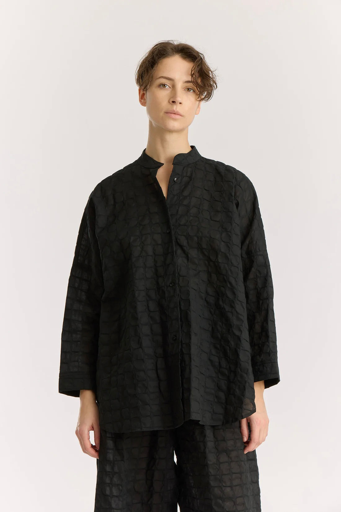 Black Crane Ripple Finish Shirt / Black