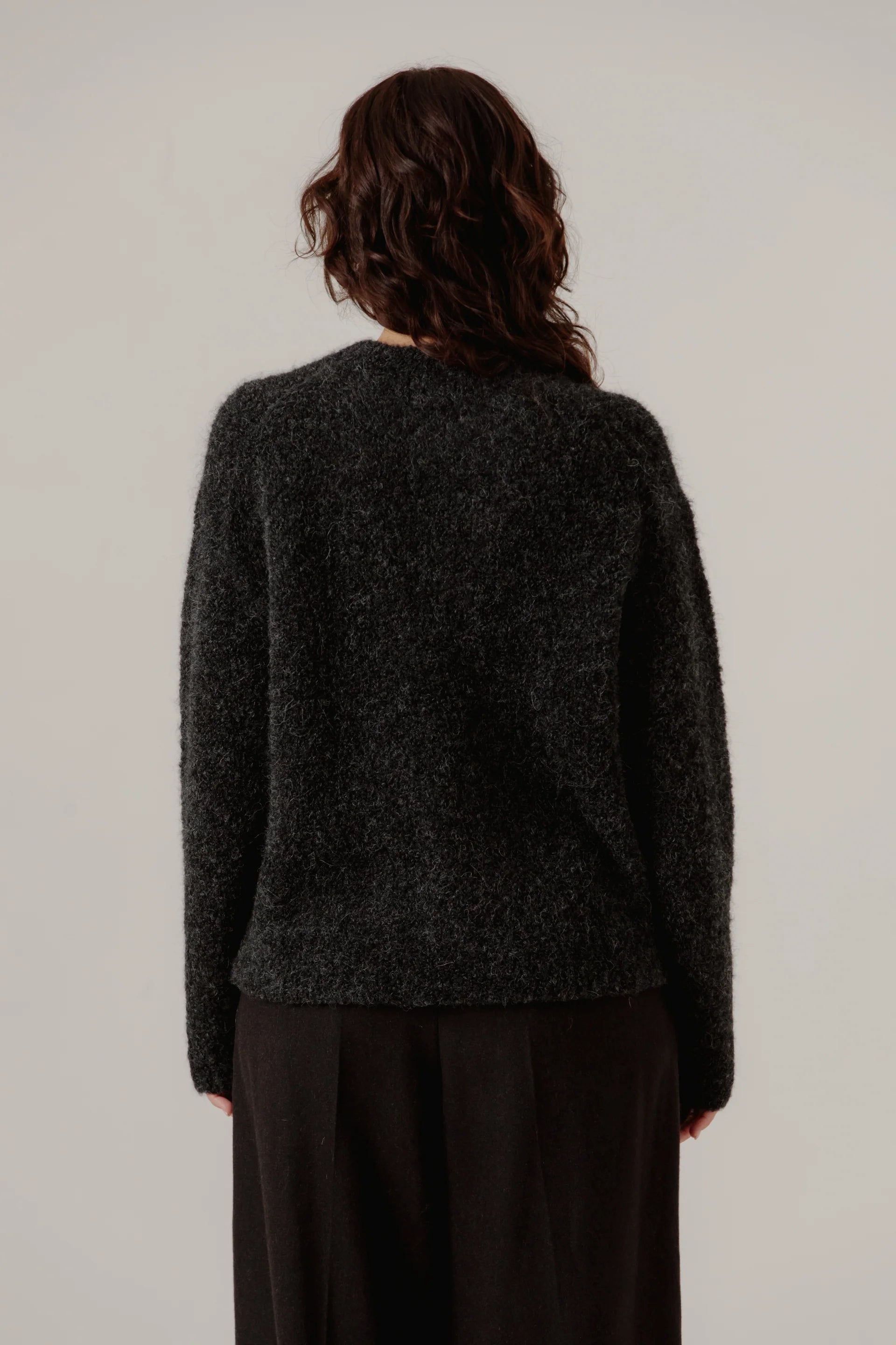 Bare Knitwear Colette Boucle Crewneck / Basalt