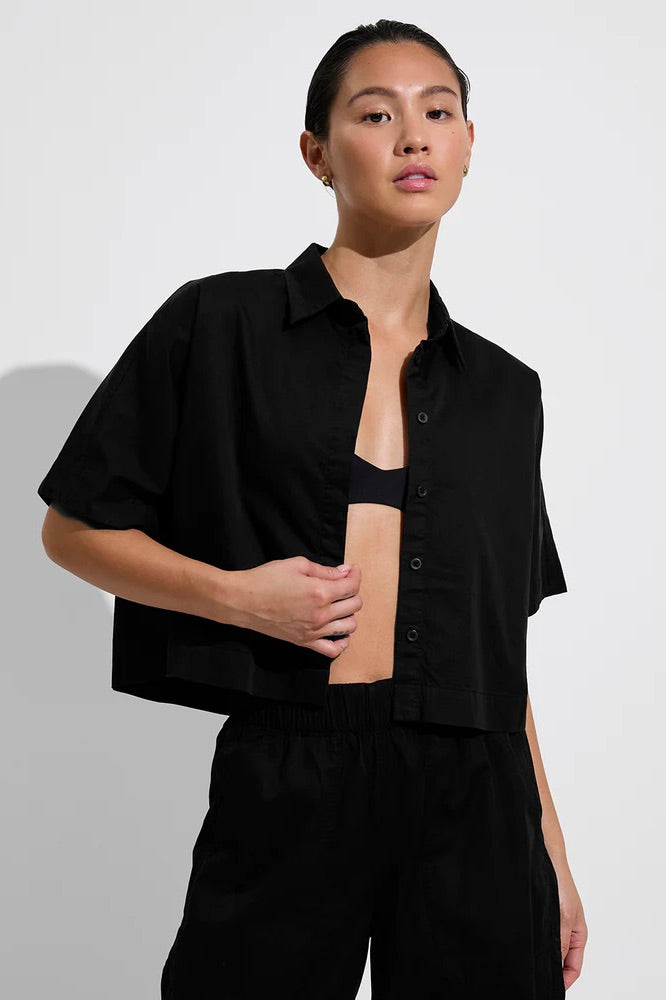 Left on Friday Tour Cropped Shirt / Jet