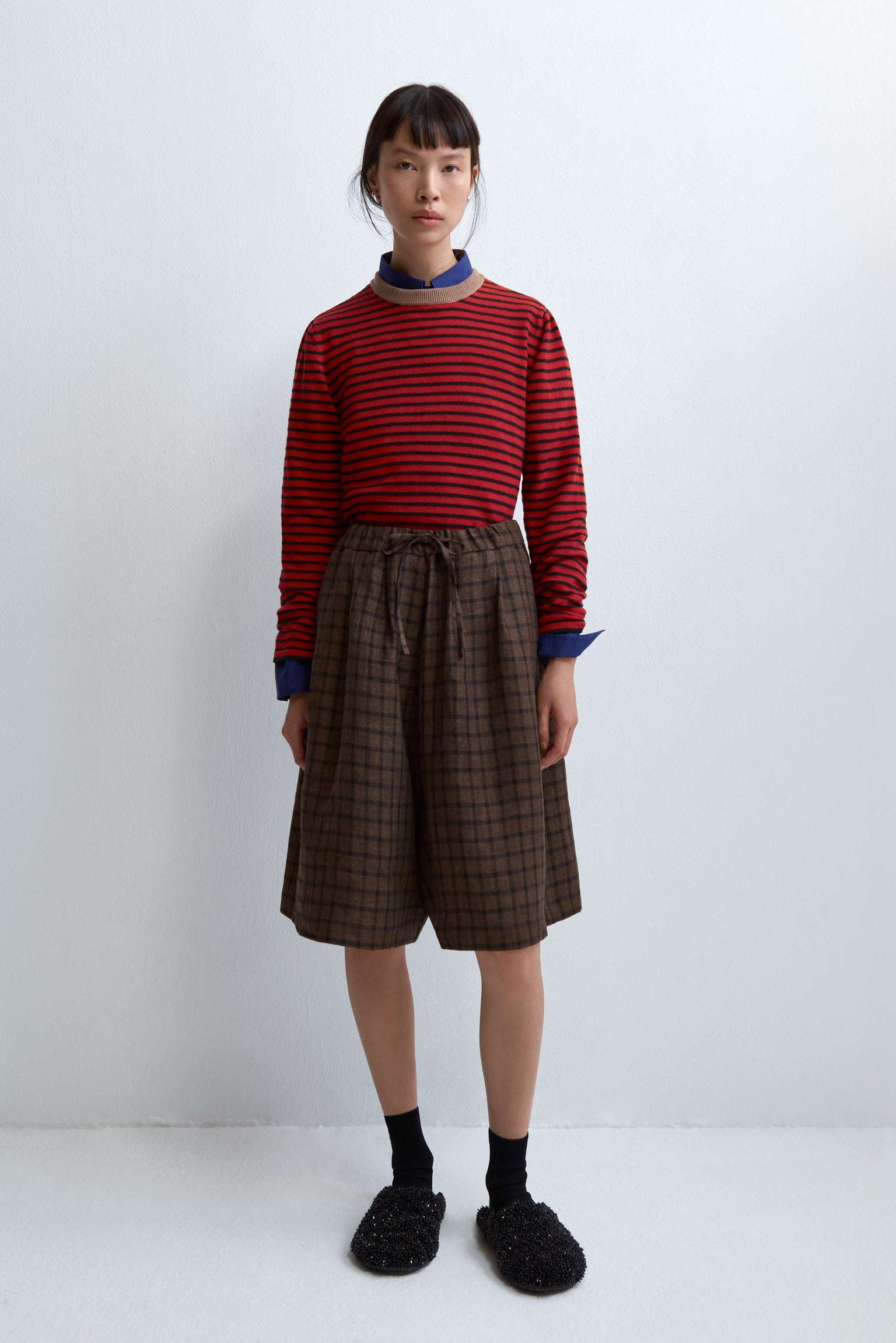 Cordera Merino Wool Striped T-Shirt / Red