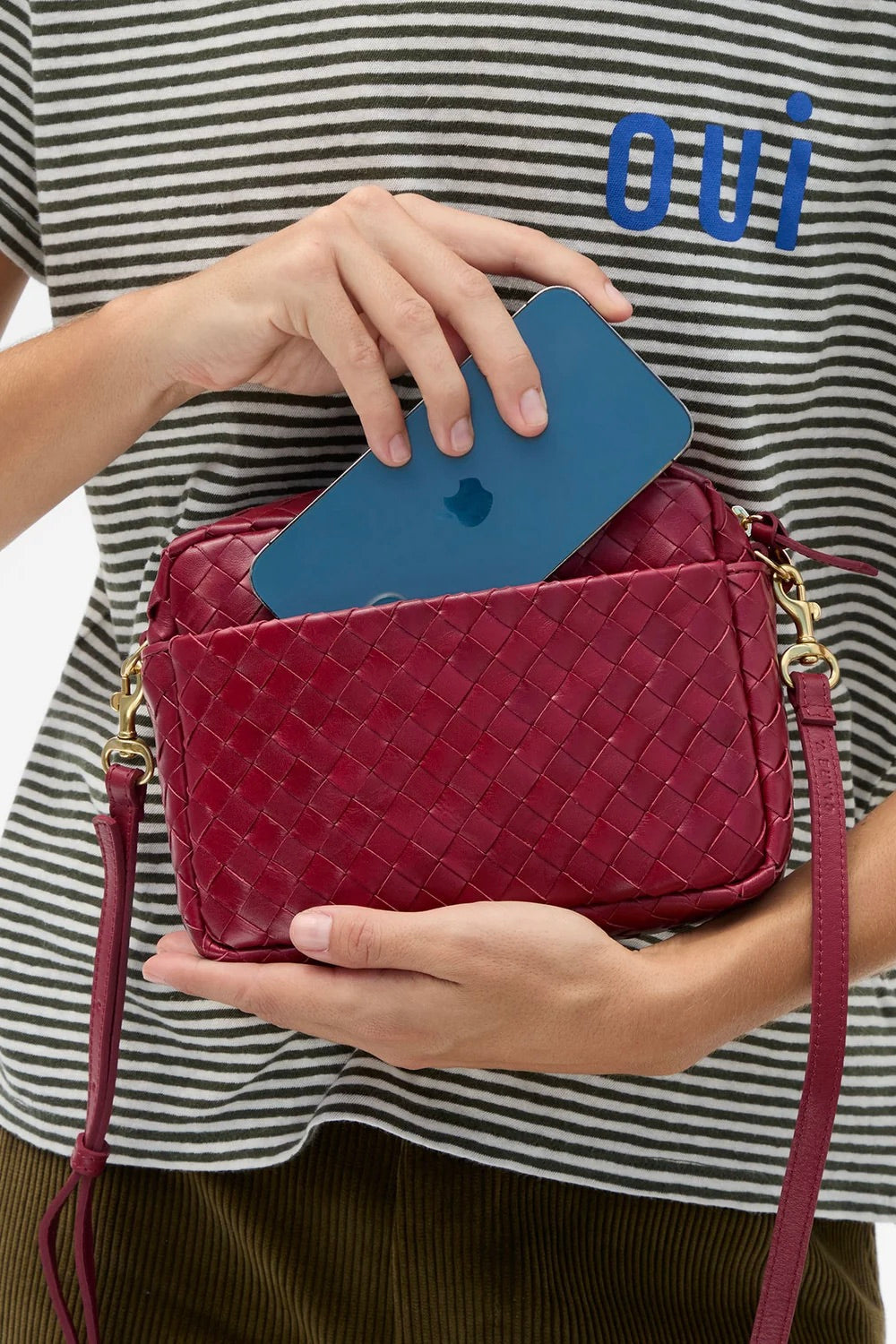 Midi Sac / Garnet Diagonal Woven