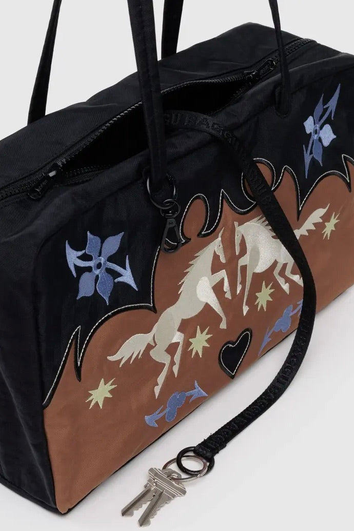 Baggu Medium Nylon Bowler Bag / Western Appliqué