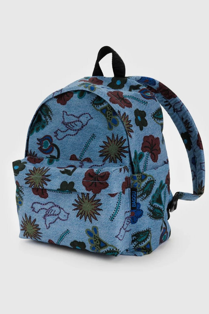 Baggu Medium Nylon Backpack / Digital Denim Birds